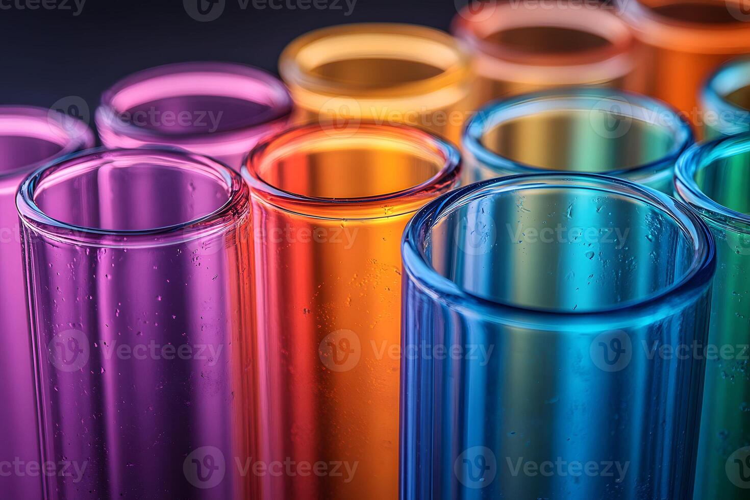 Colorful Experiment Vibrant Gradient Glass Test Tubes for Scientific Decor and Design photo