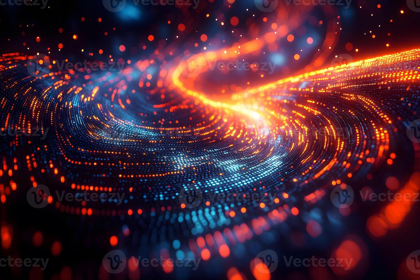 Abstract Digital Light Wave Patterns for Futuristic Design Concepts photo
