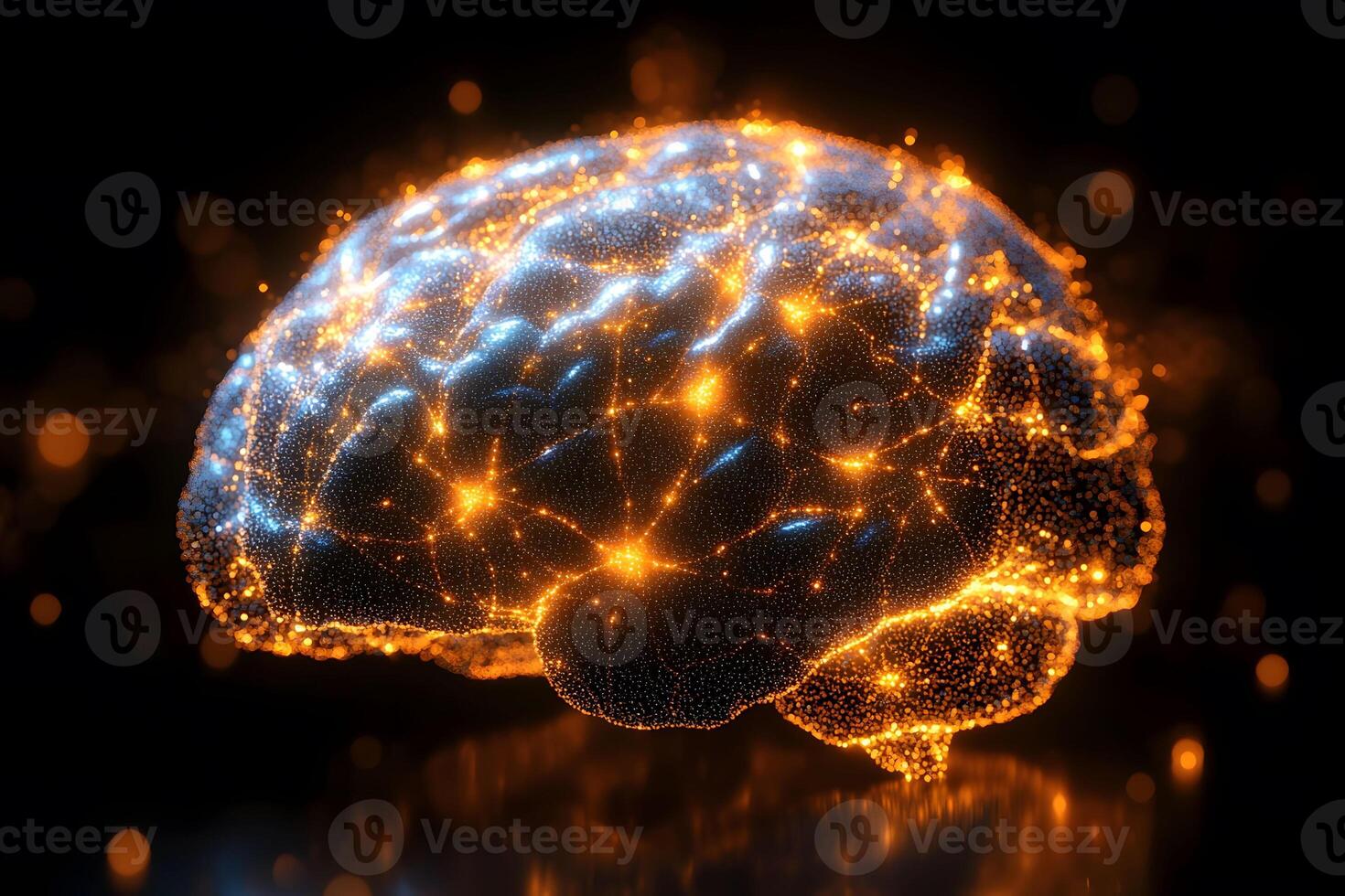 Glowing Neural Network Digital Brain Visualization for AI and Technology Concepts photo