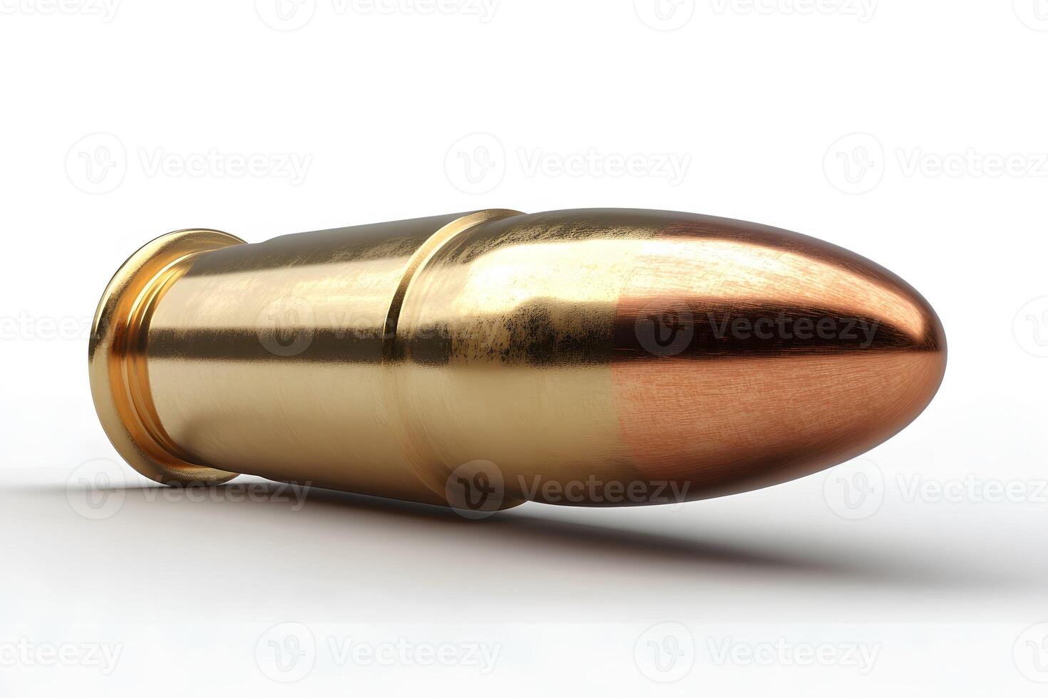 Shiny Copper Bullet on White Background for Design and Education photo