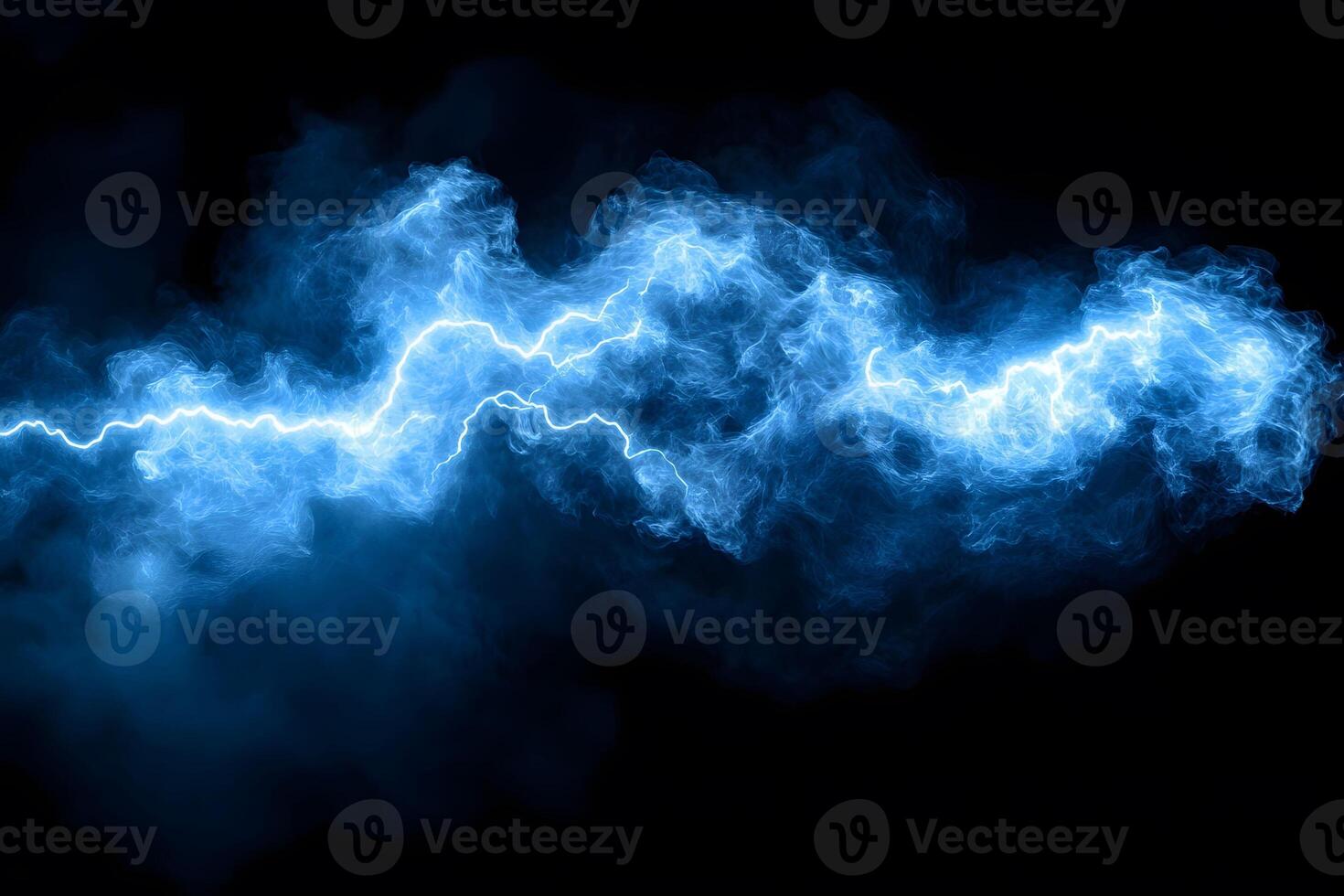 Dynamic Electric Blue Lightning Burst for Futuristic Design and Energy Concepts photo