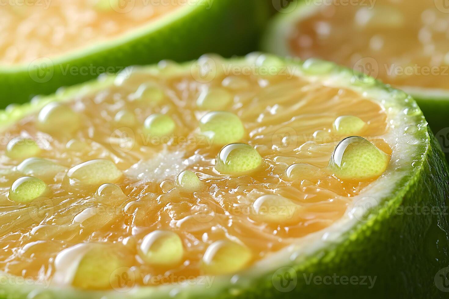Close-Up of Fresh Lime Slices with Water Droplets for Refreshing Summer Design photo