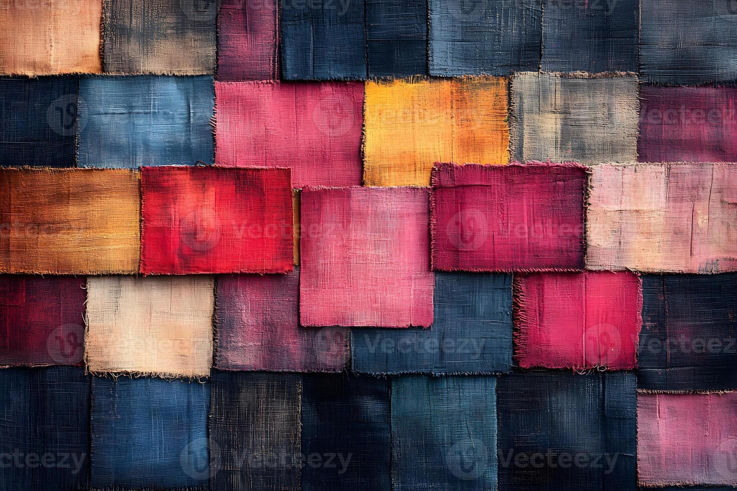 Colorful Patchwork Textile Pattern for Creative Design and Craft Projects photo
