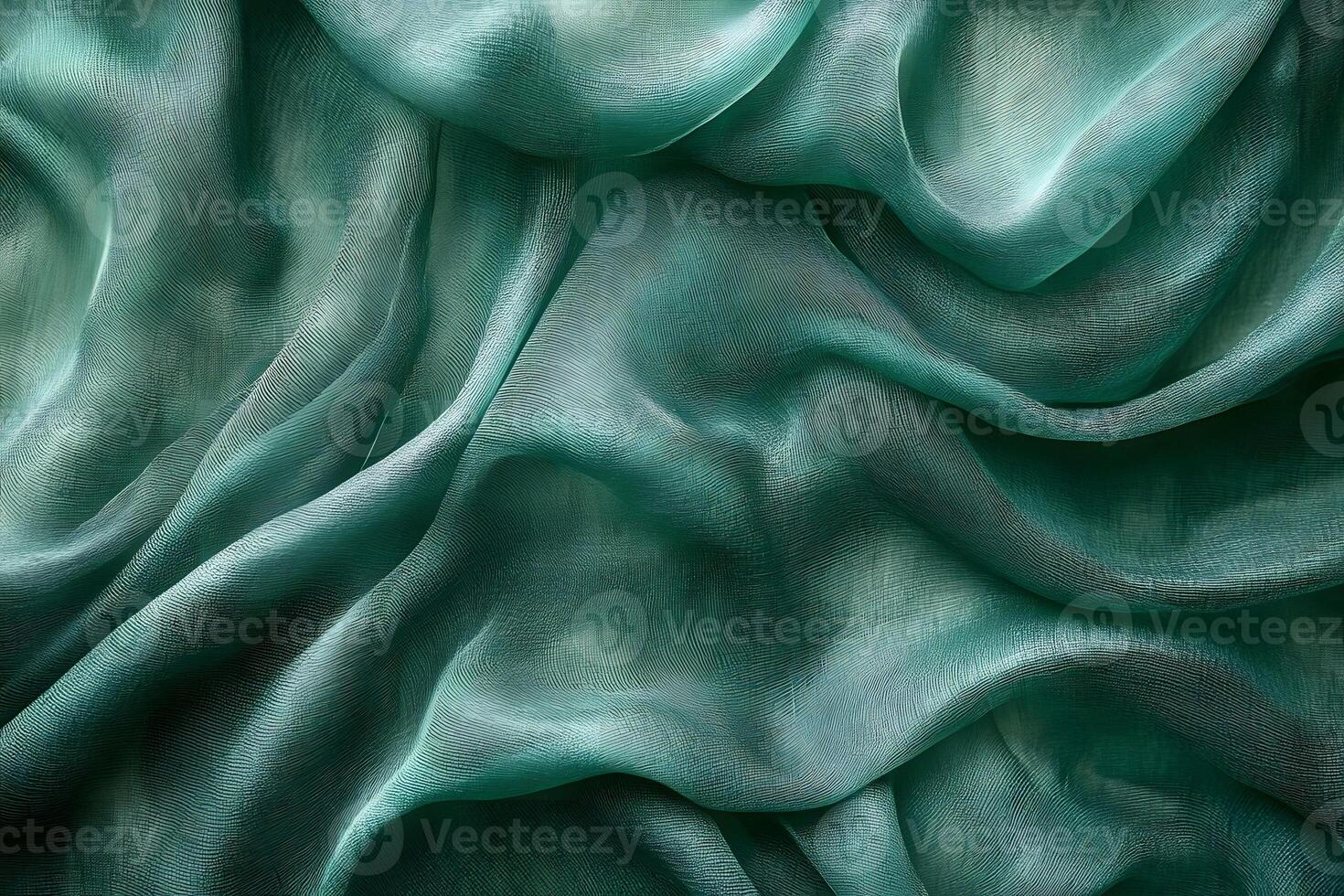 Elegant Flowy Green Fabric Texture - Abstract Background for Design Projects photo