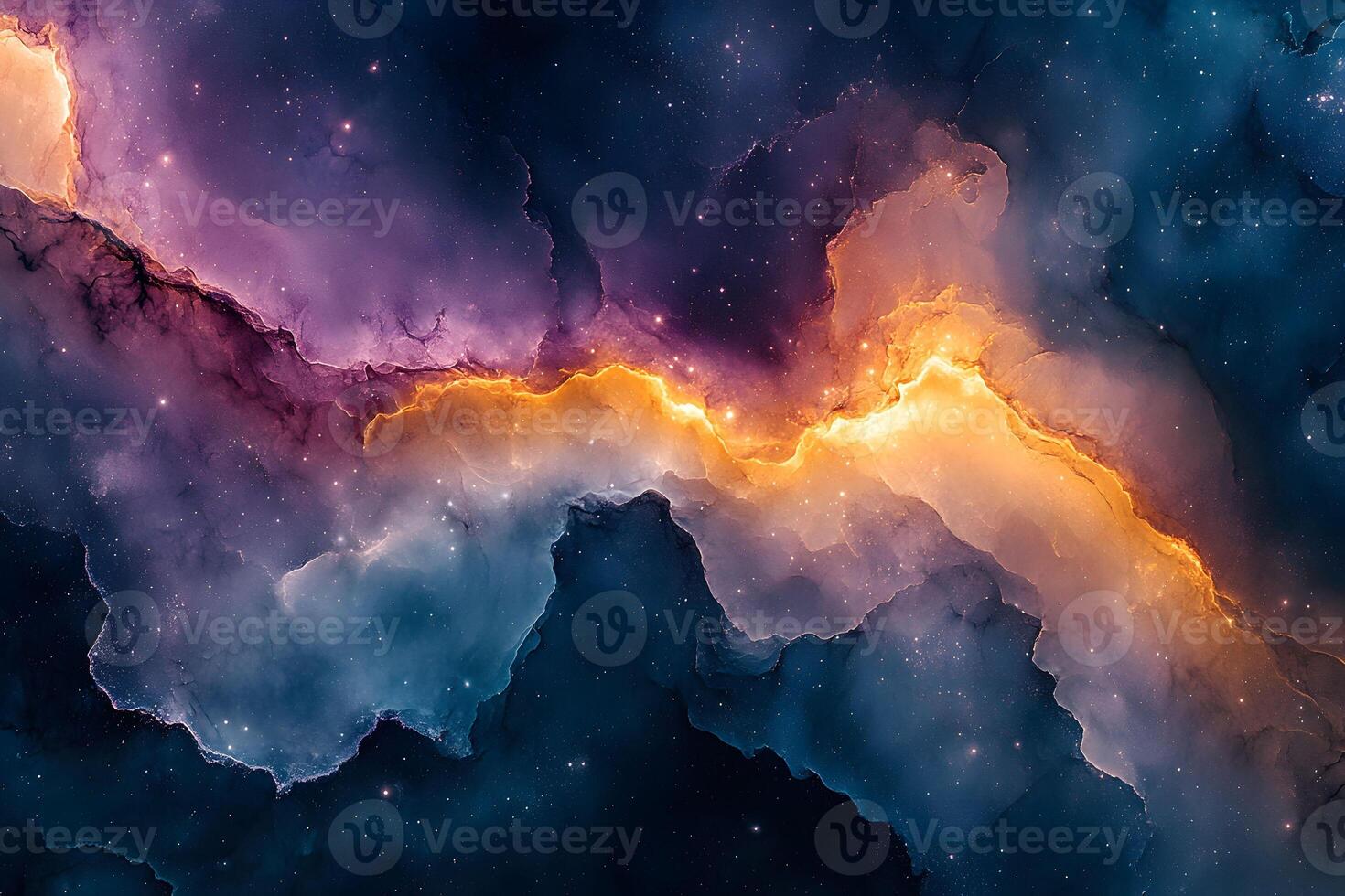 Cosmic Nebula Swirls Vibrant Colors and Interstellar Clouds for Space Design photo