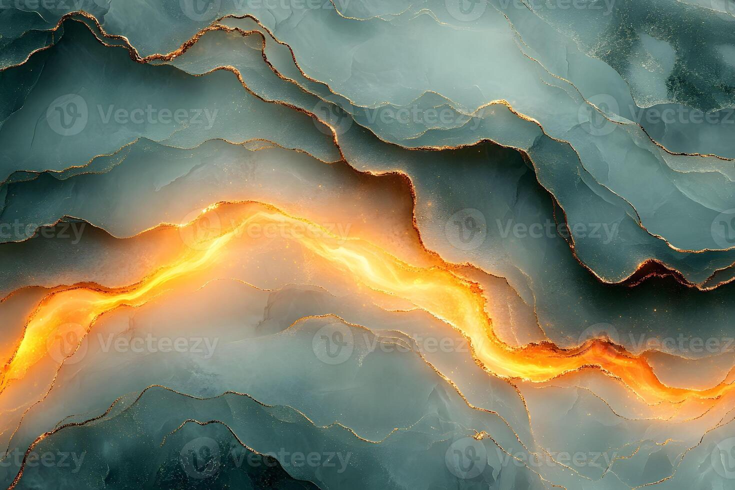 Abstract Aerial View of Lava Flow in Volcanic Landscape for Artistic Design and Background photo