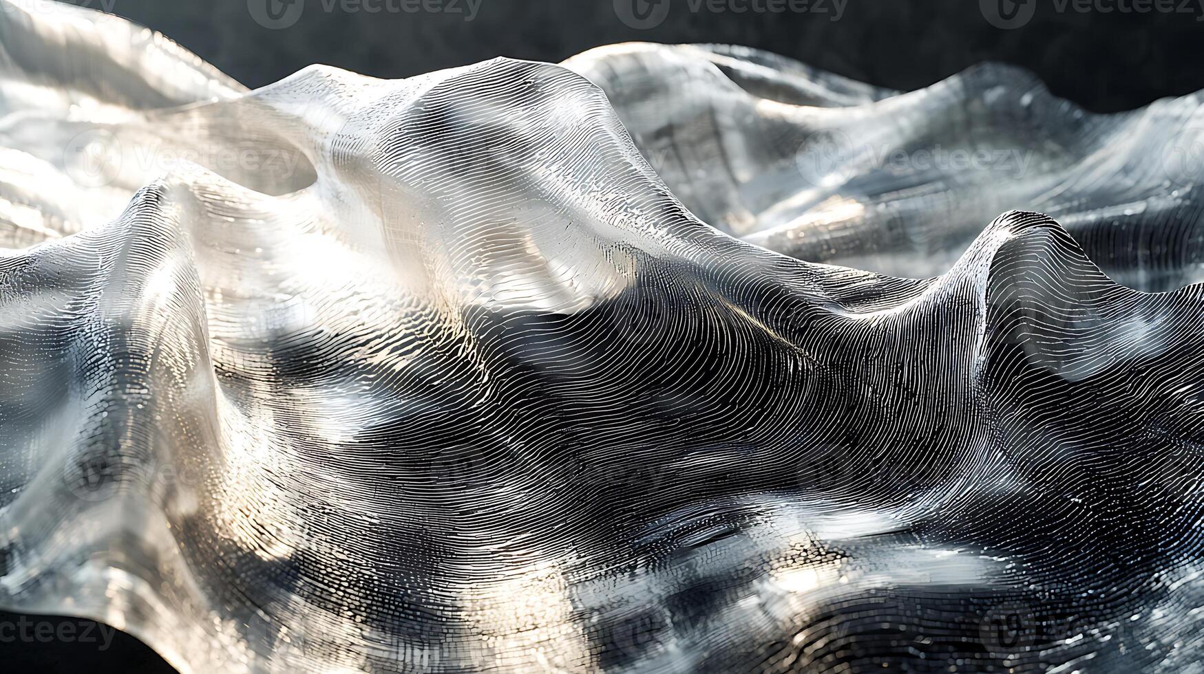 A close up of a piece of glass with waves photo