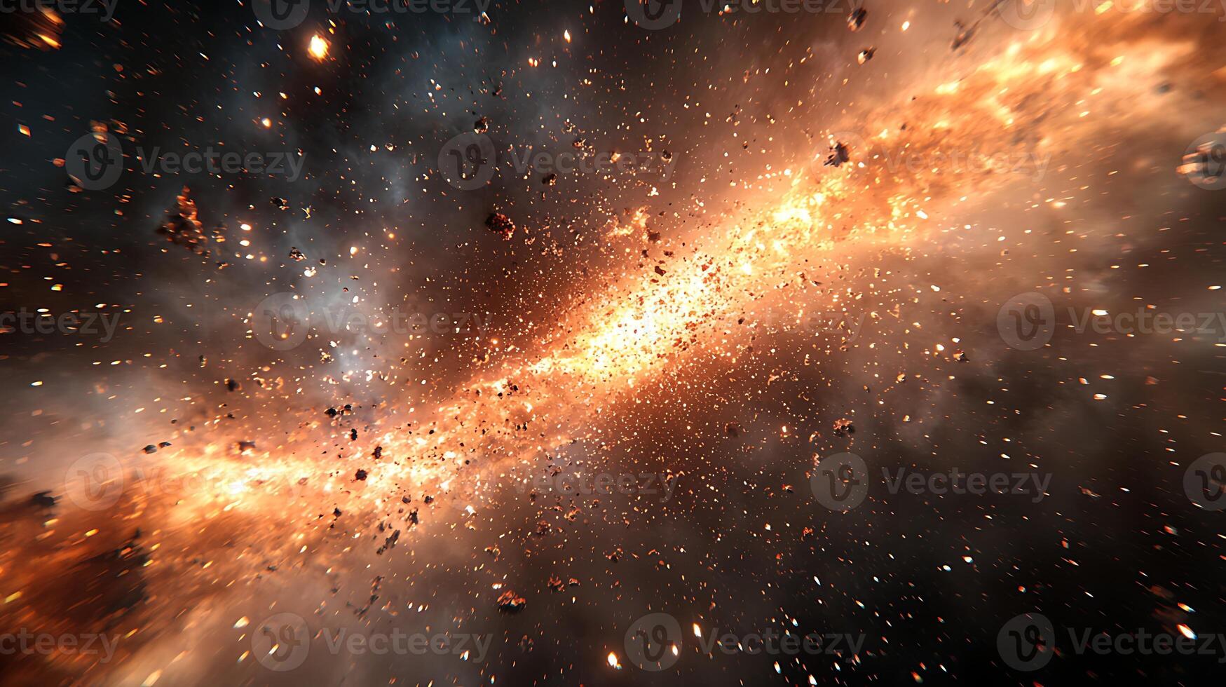 An image of a galaxy with stars and dust photo