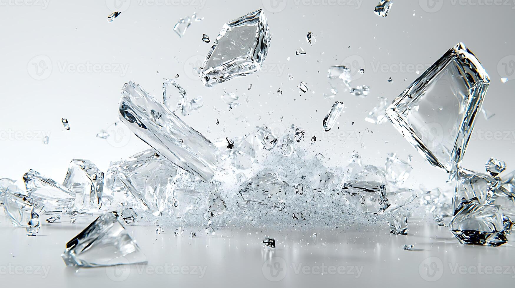 A broken glass is shown in the middle of the image photo