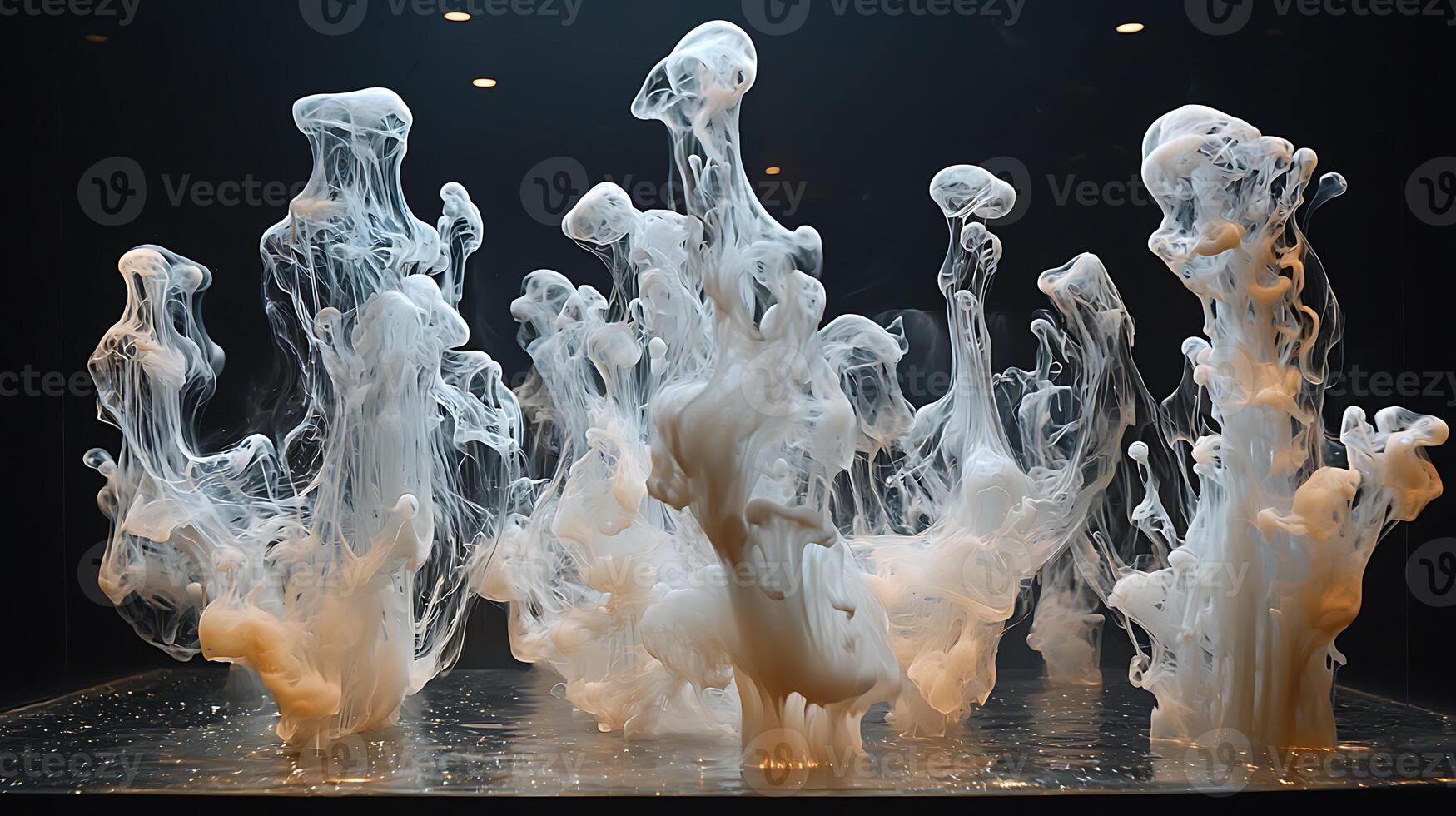 A group of white liquid sculptures photo