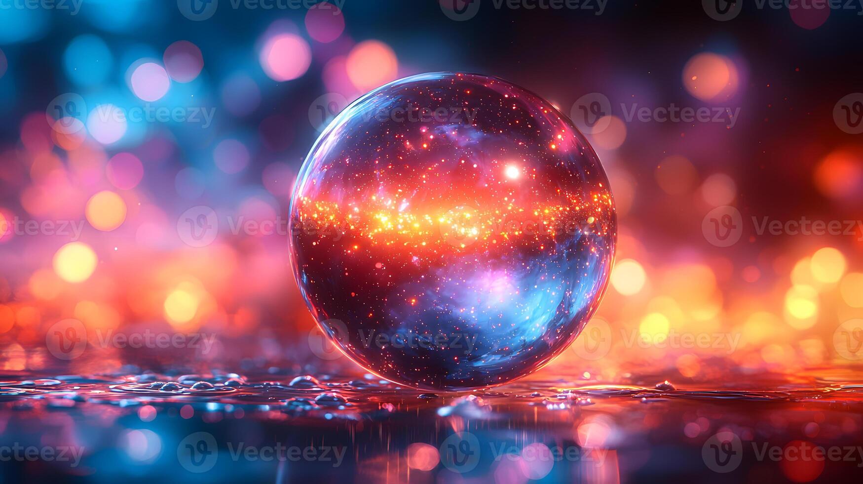 A ball with a glowing light in the center photo