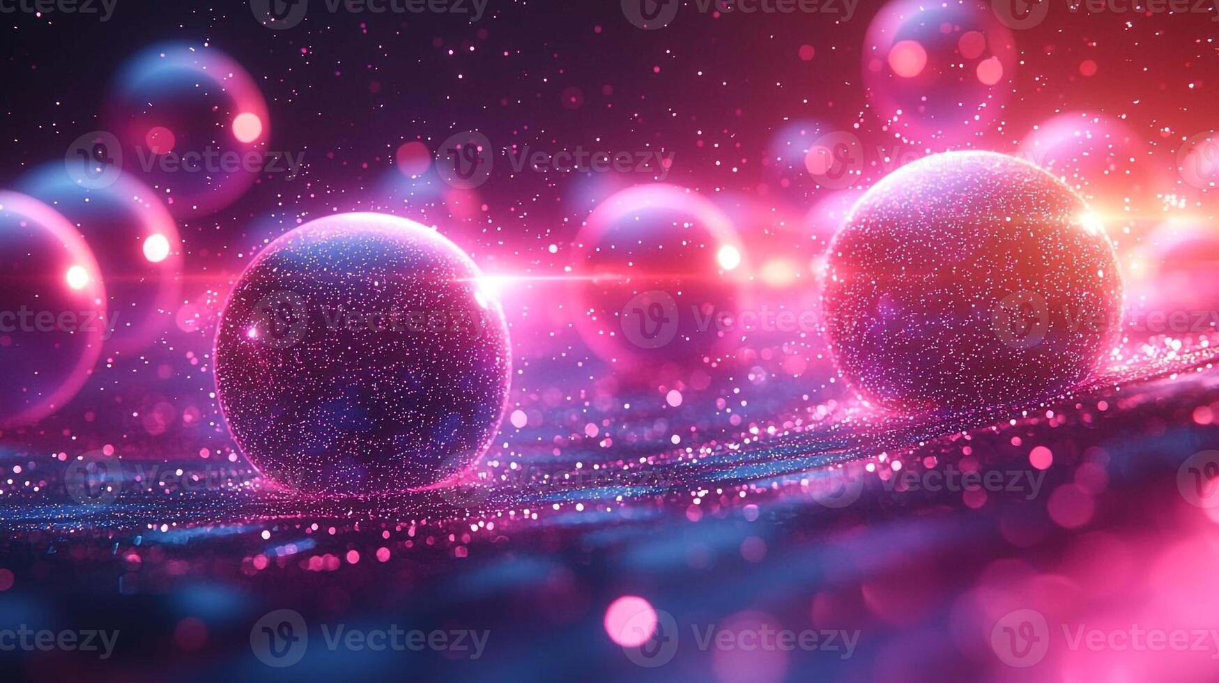 3d illustration of spheres in a liquid photo