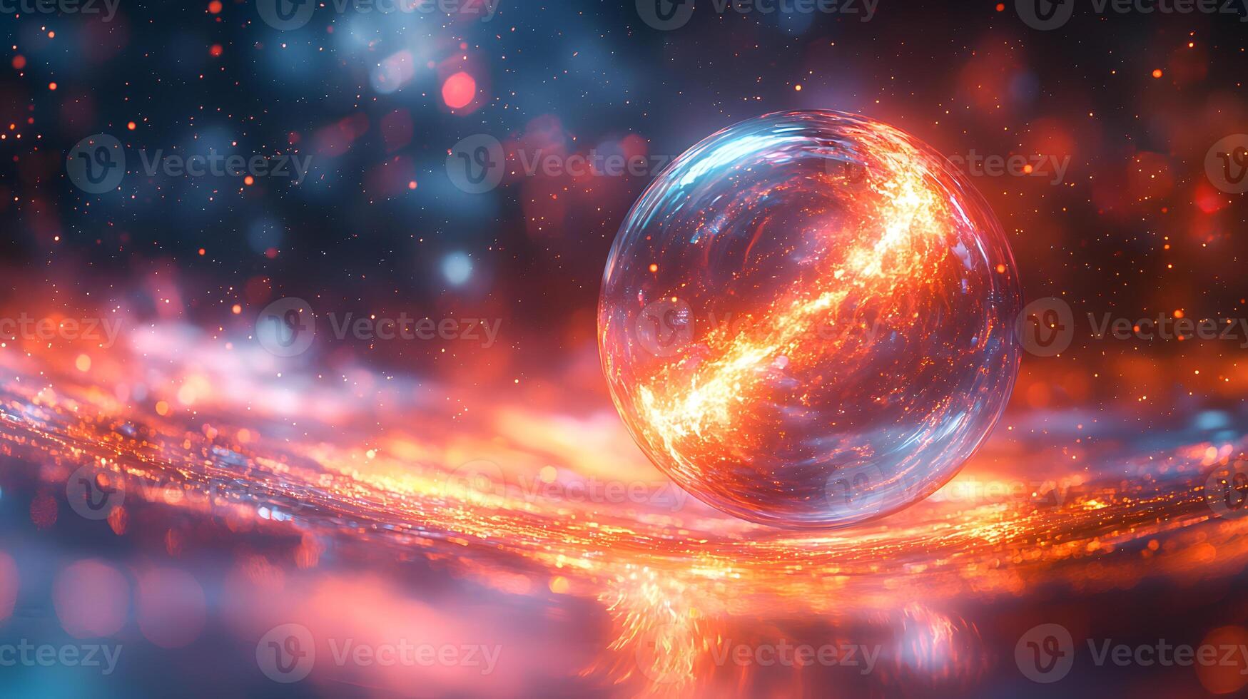 A glowing sphere with a bright light photo