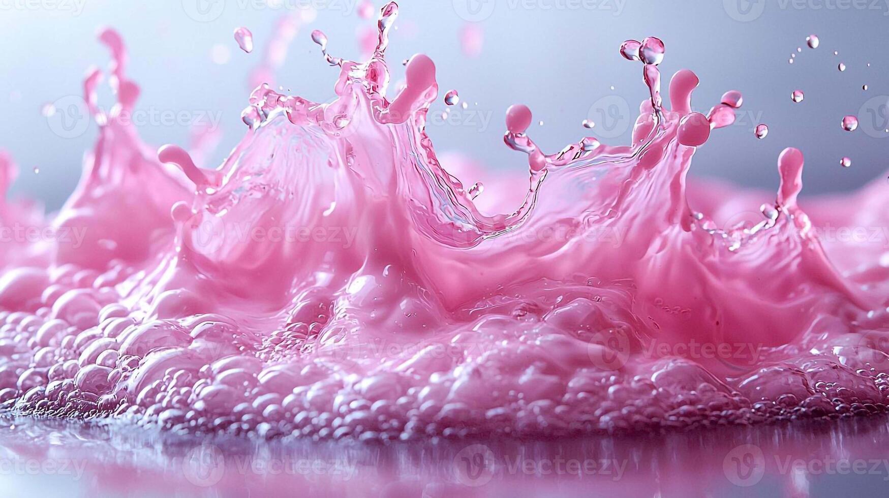 A pink liquid splashing into the air photo