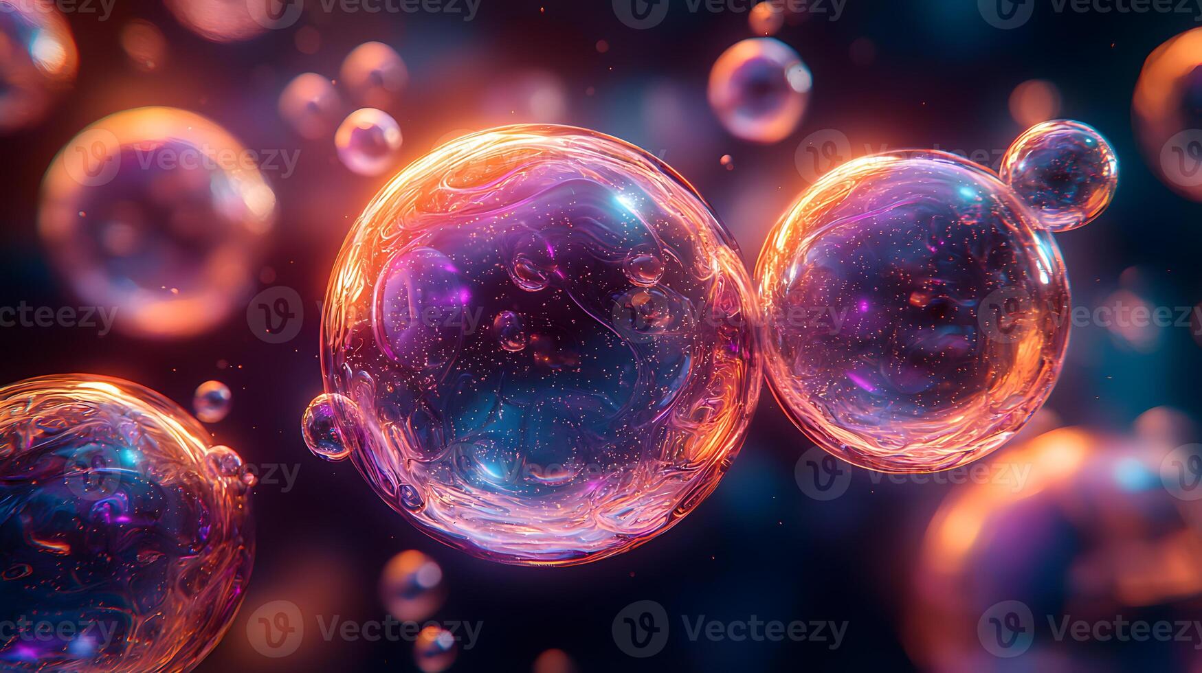 A group of bubbles floating in middle of the air photo