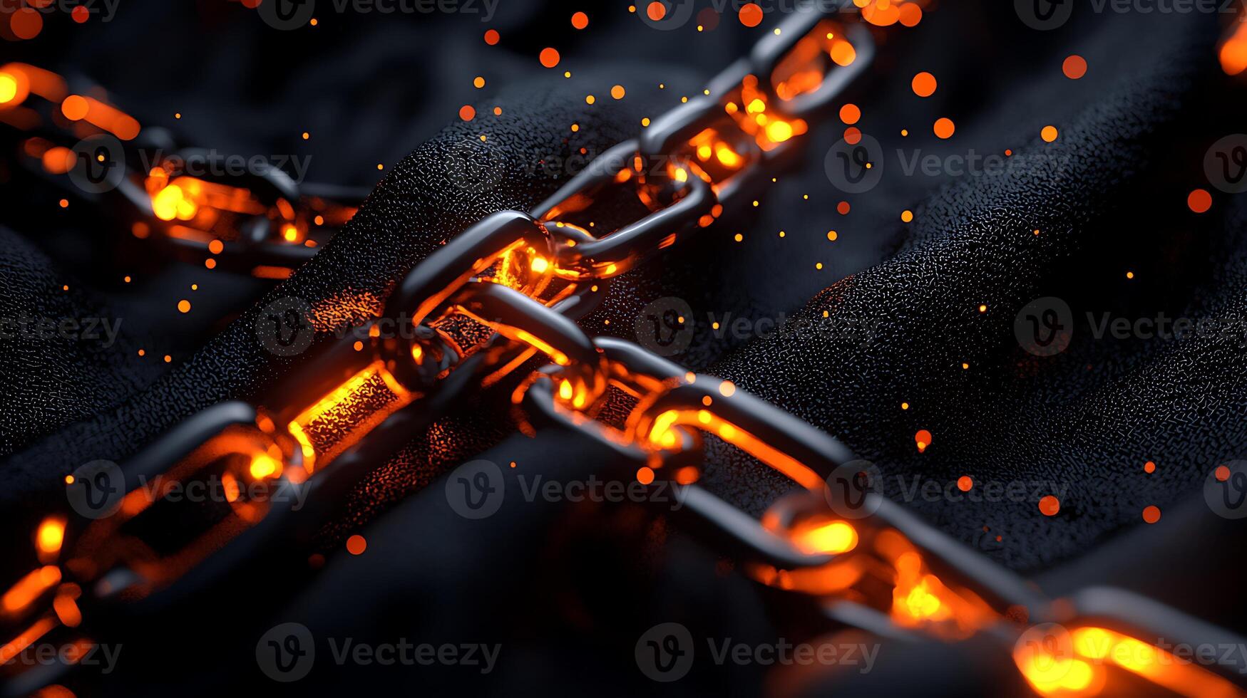 Chain with orange sparks on it photo