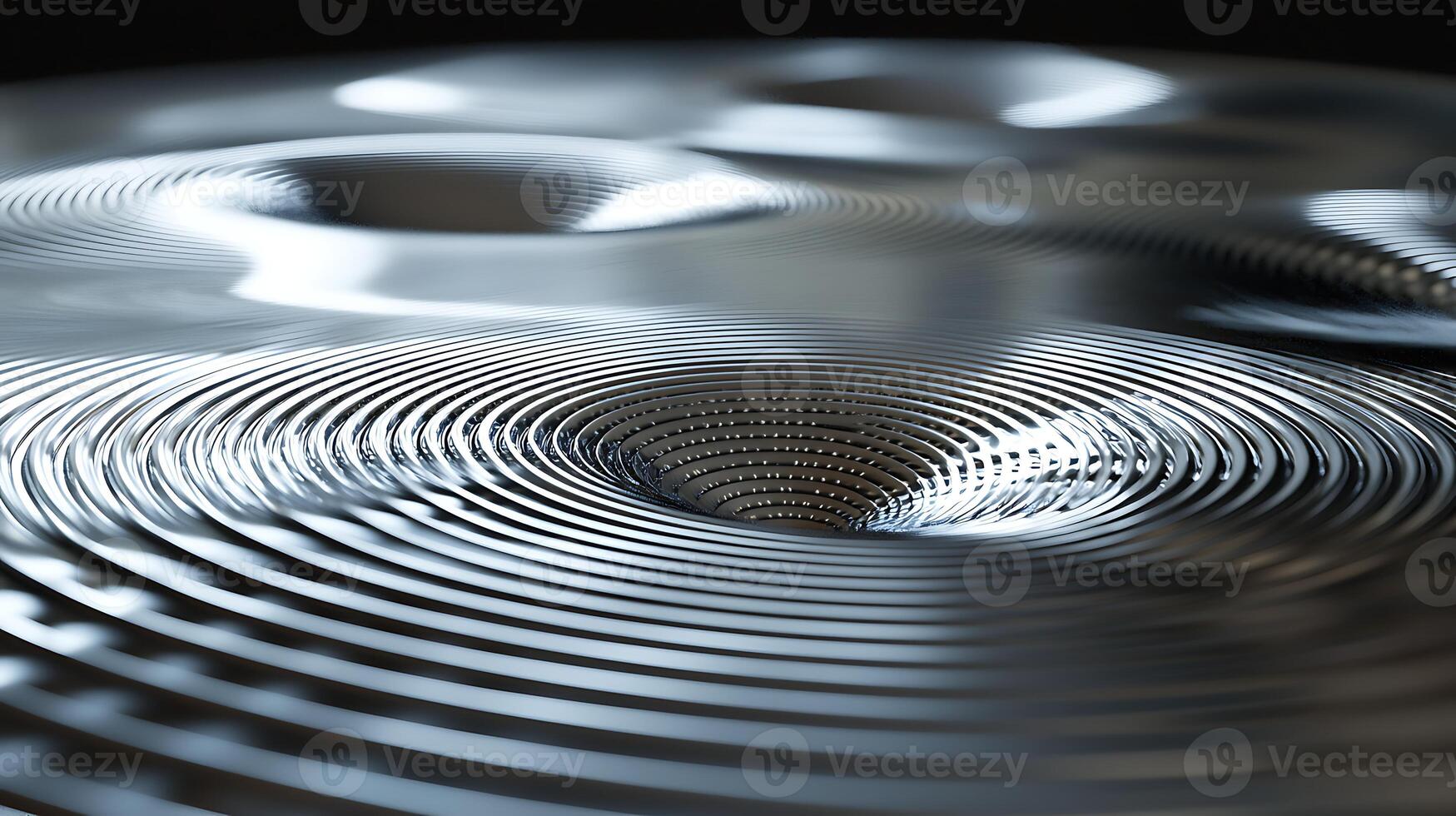 A close up of a drum head with a circular pattern photo