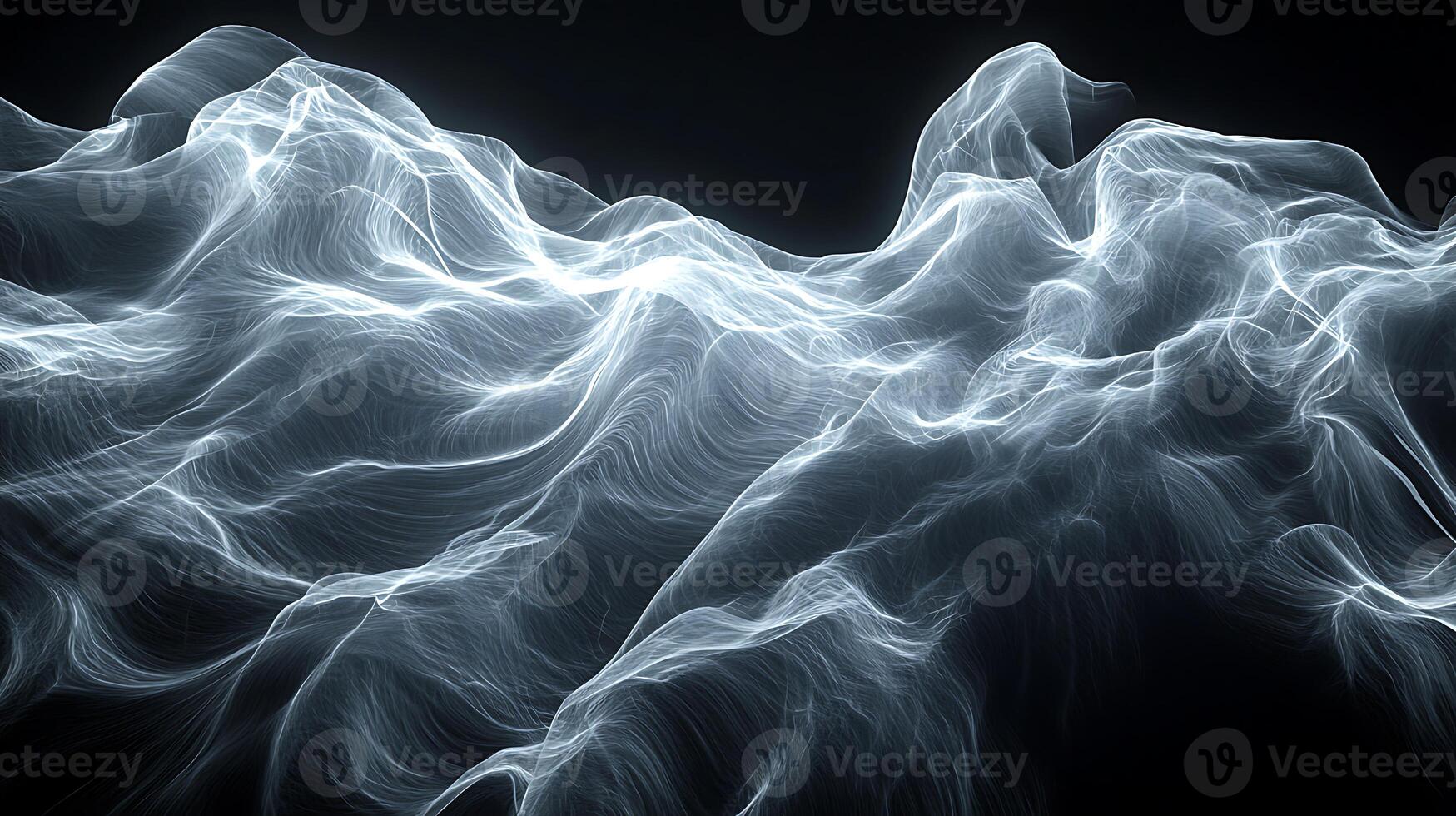A white smokey wave on a black background photo