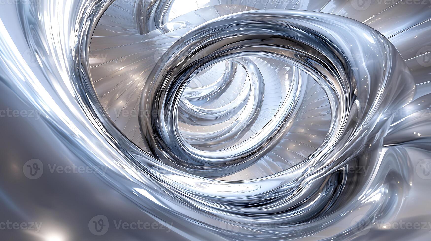 A silver metal swirl is shown in this image photo