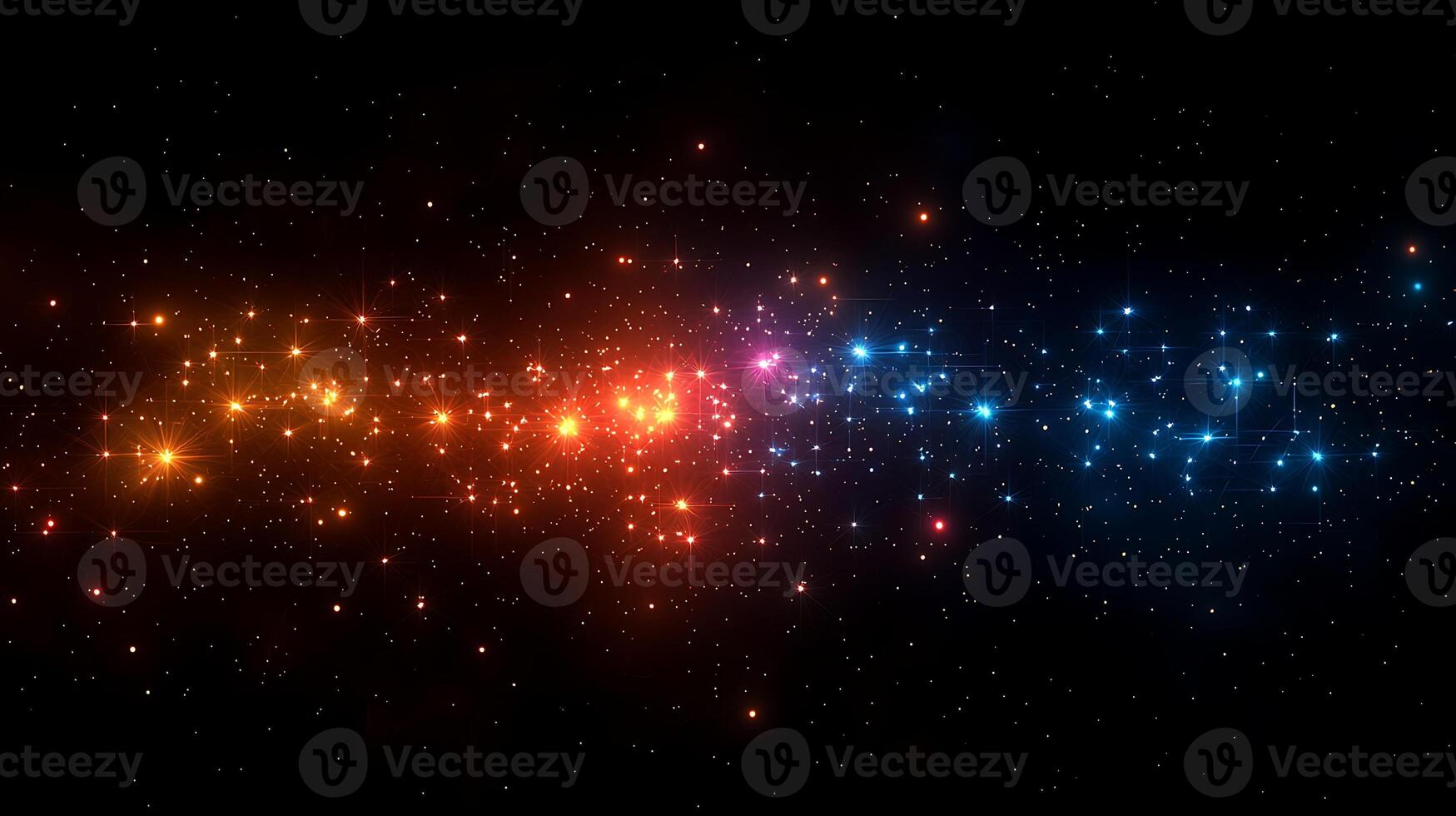 Colorful stars and light in the dark space photo