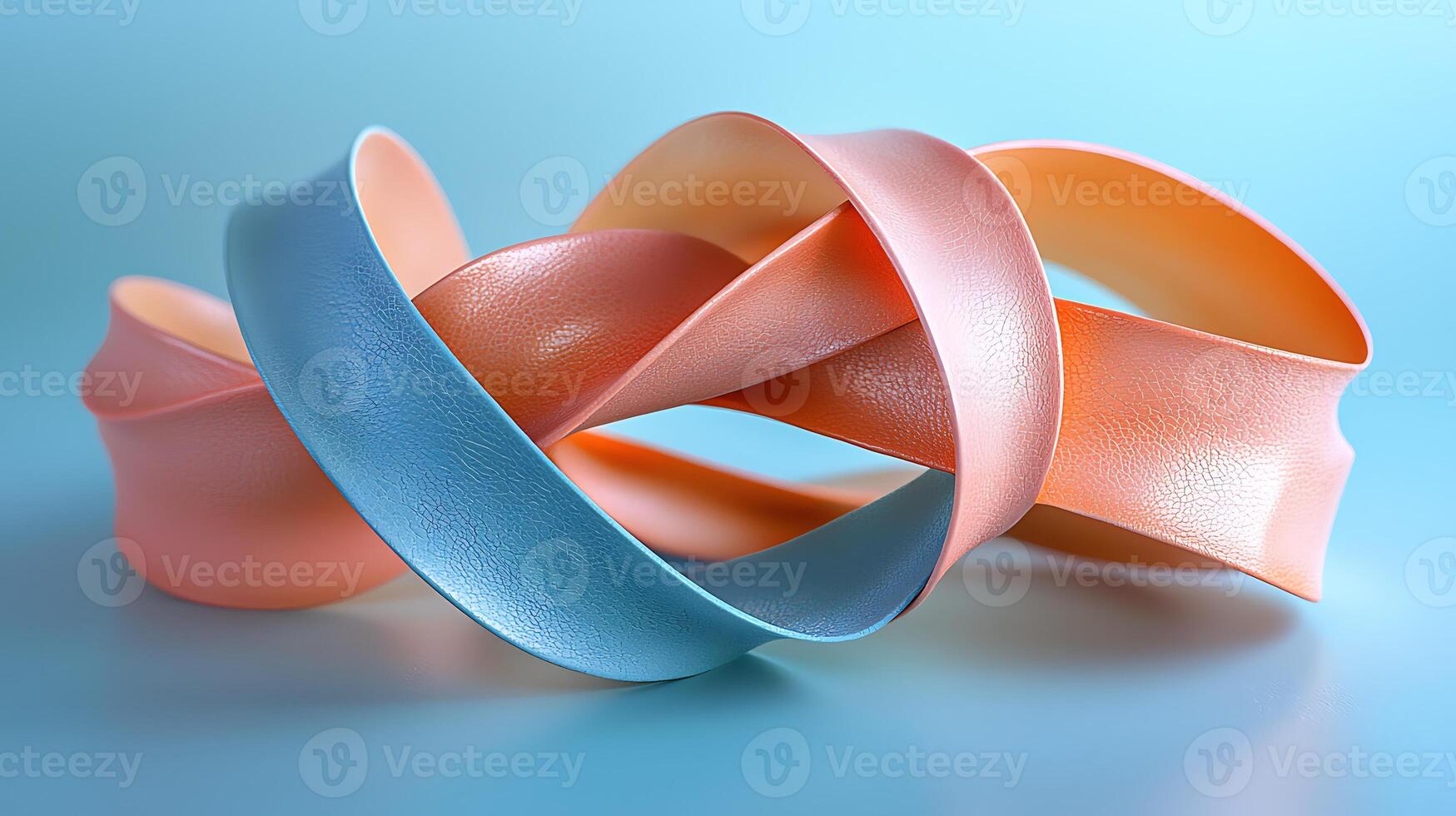 A bunch of colorful ribbons on a blue surface photo