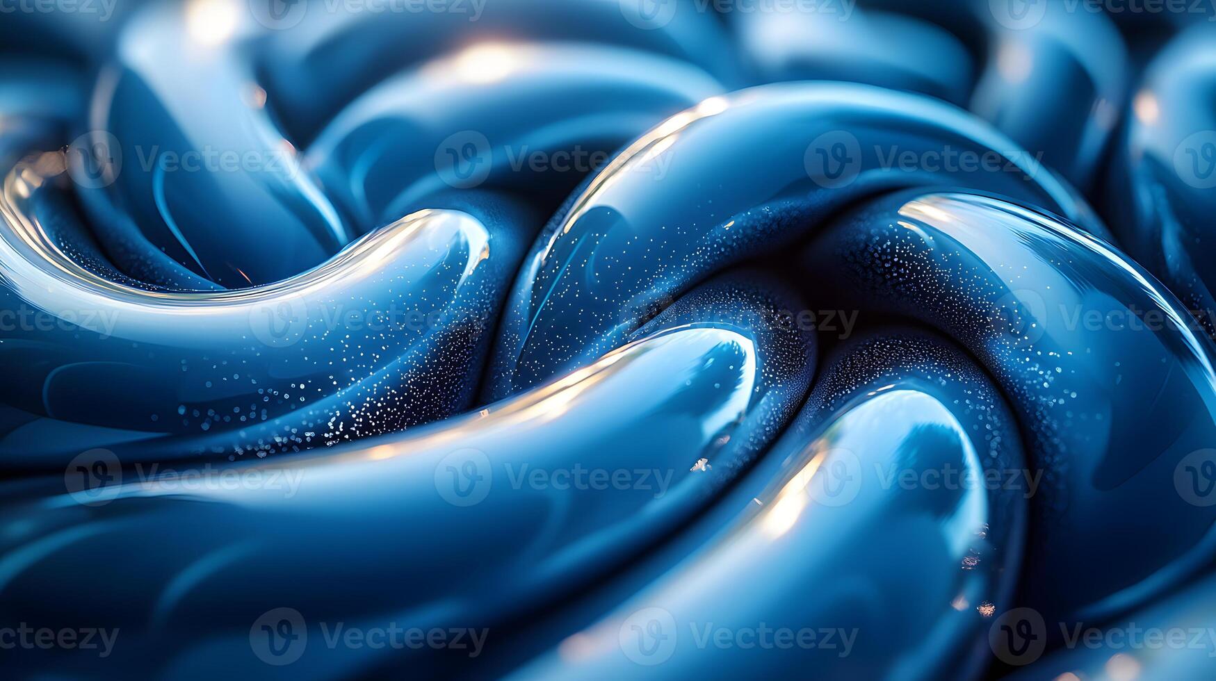 A blue swirl of liquid flowing around a surface photo