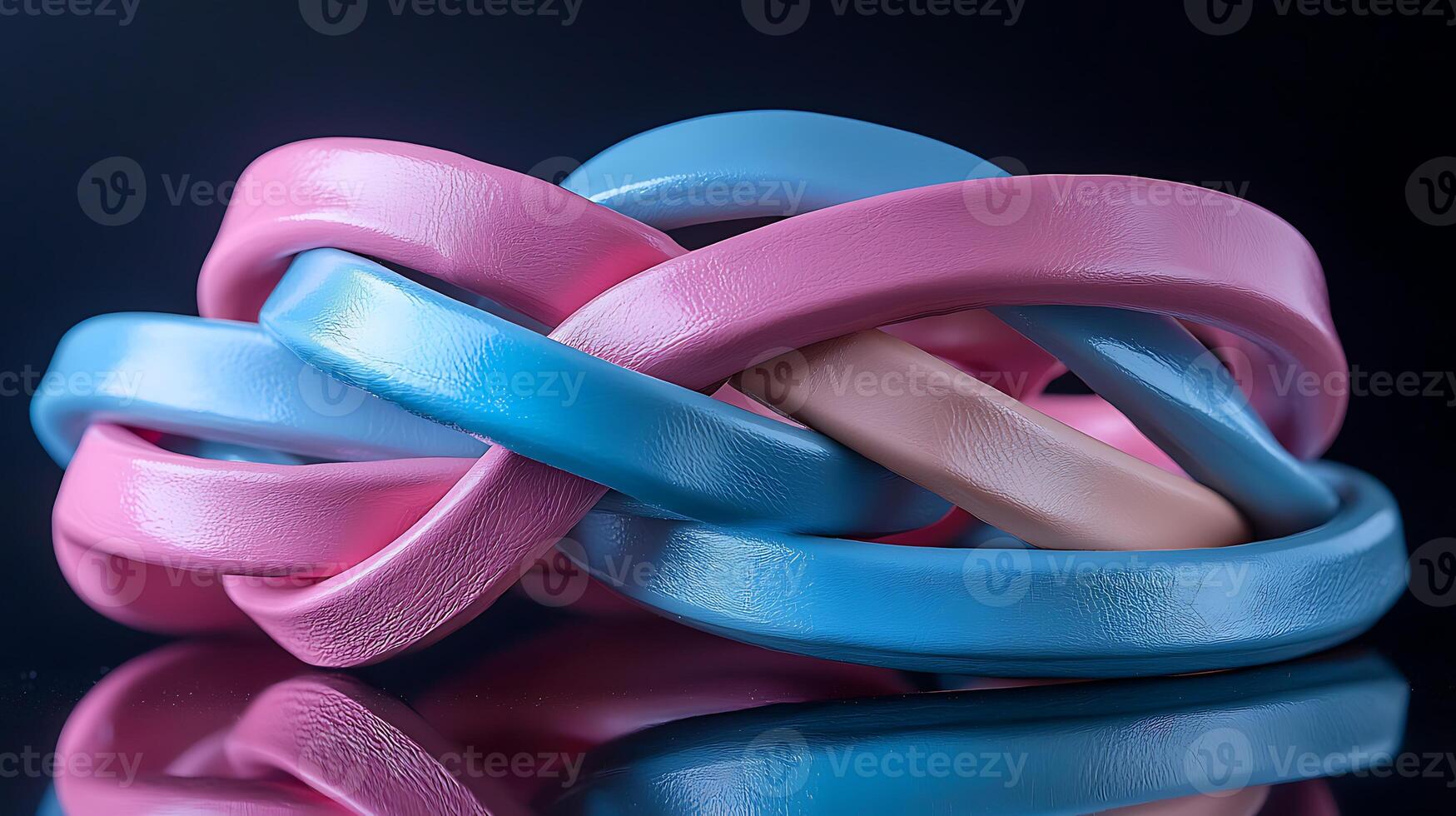 A close up of a colorful knot photo