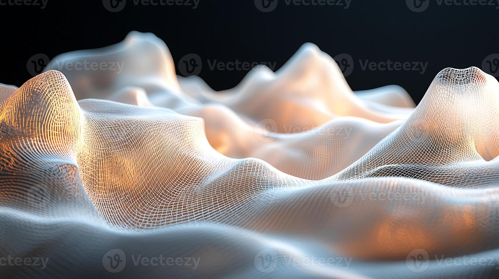 3d rendering of a wave of white fabric photo