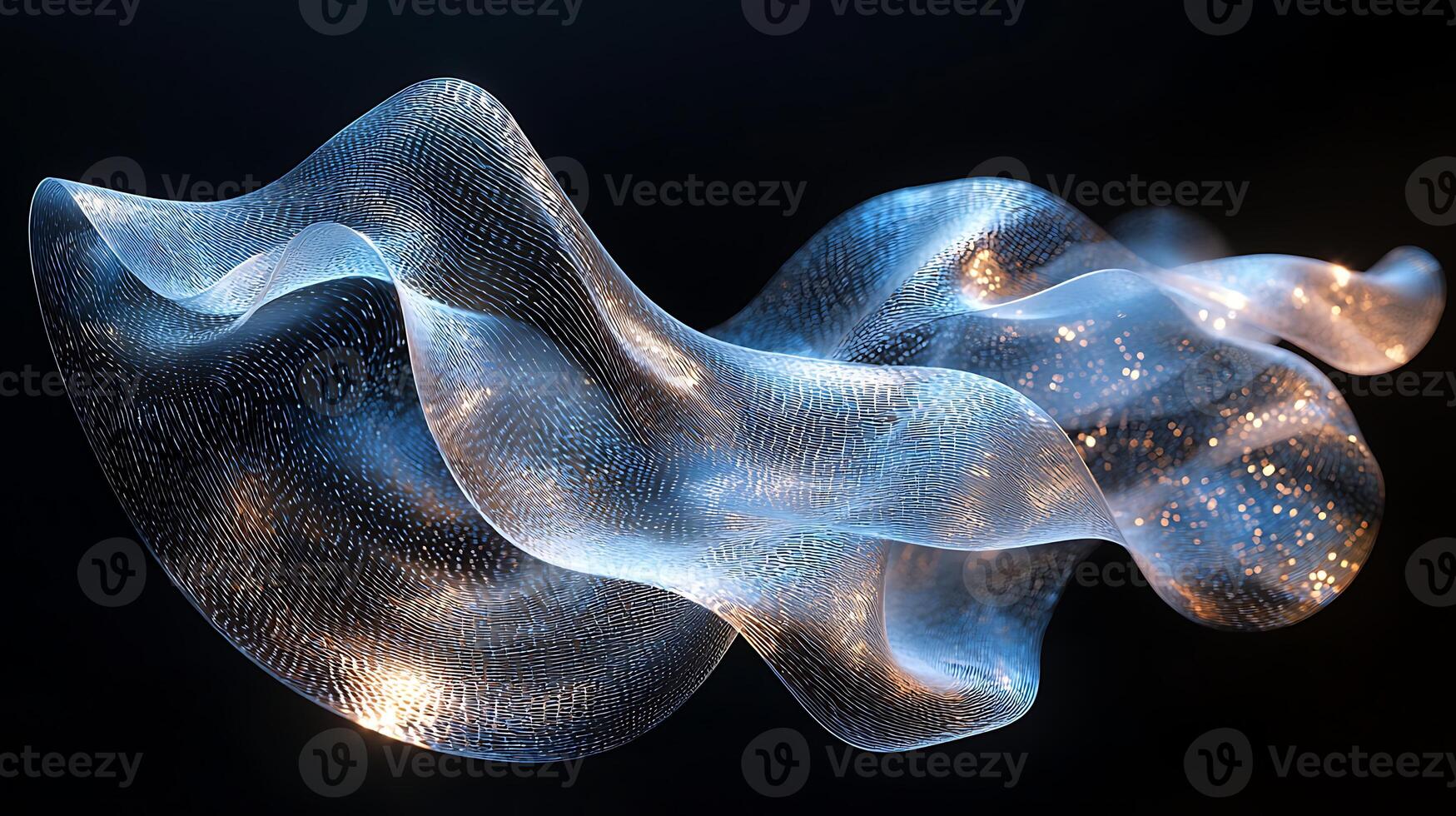 A wave of jellyfish-like plastic in the dark photo