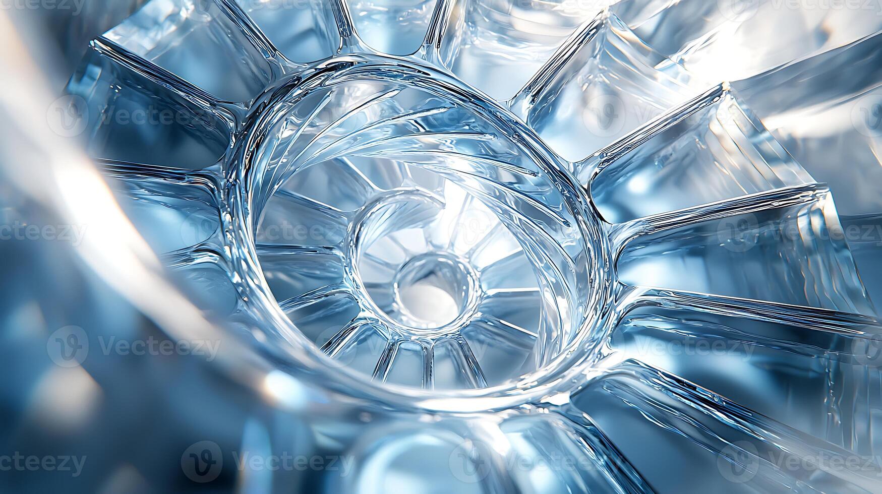 A close up of a glass object with a circular design photo
