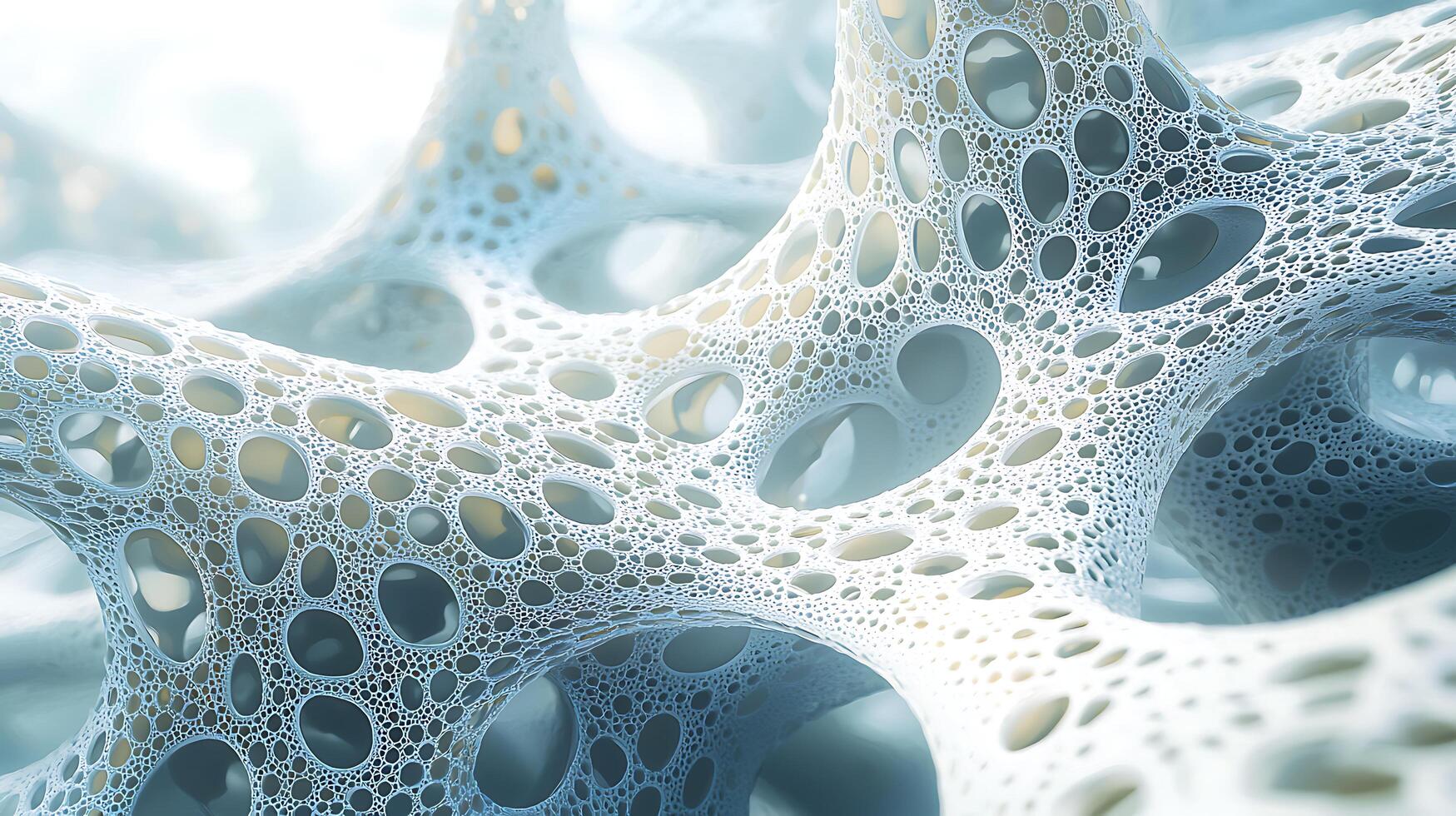 3d rendering of a white substance with holes photo