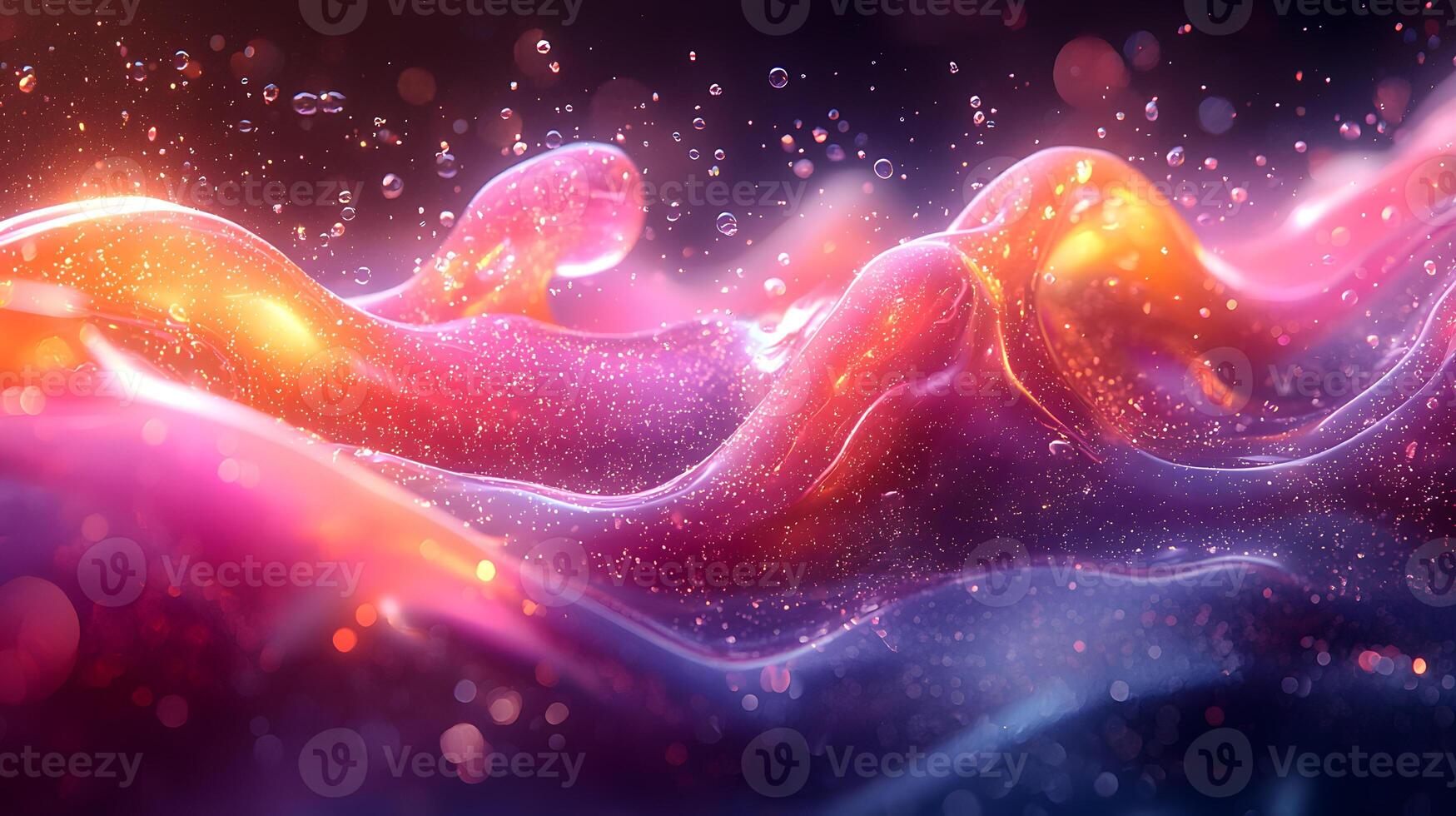 A colorful liquid is flowing over a dark background photo