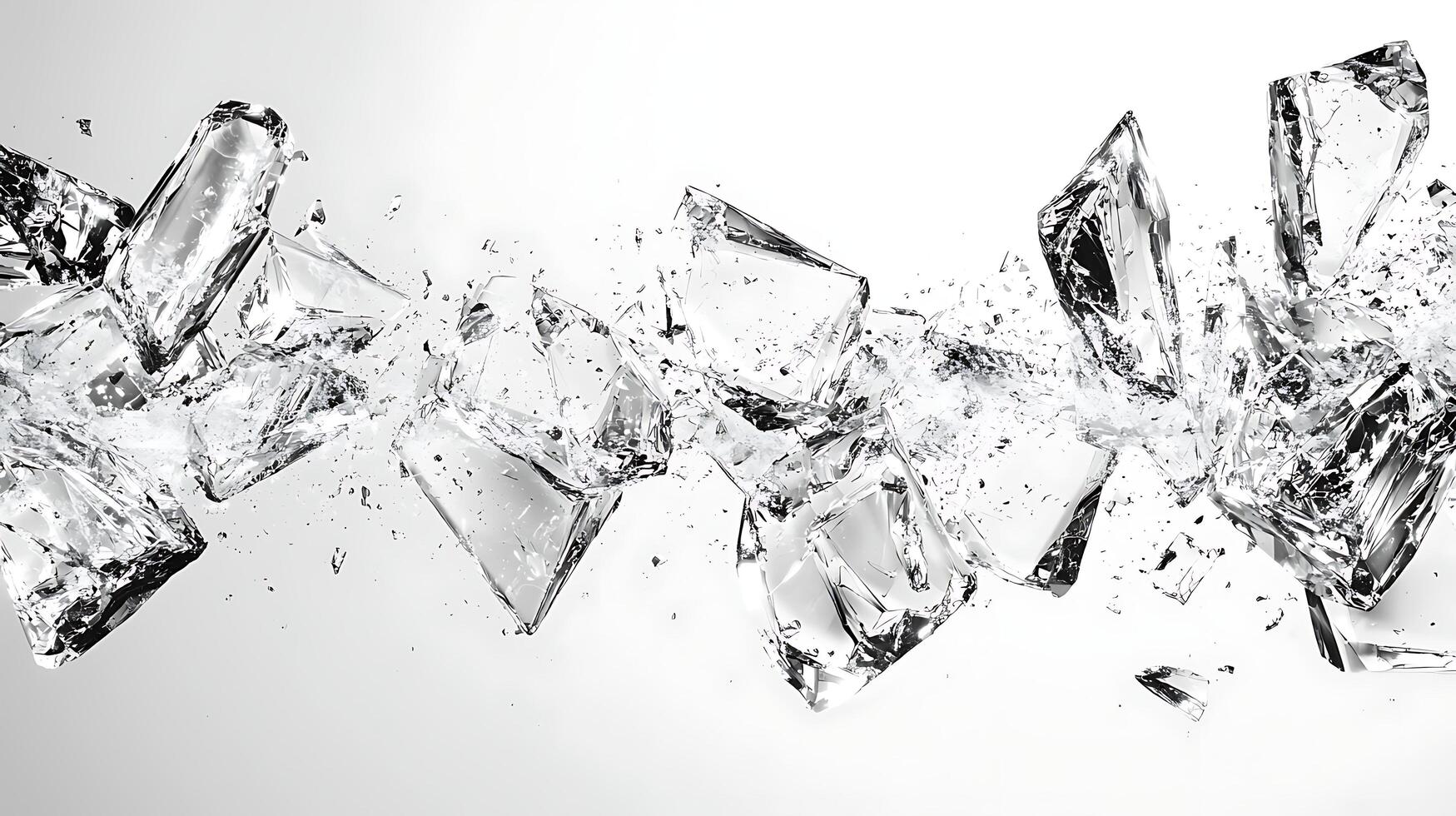 A broken glass is shown in the air photo