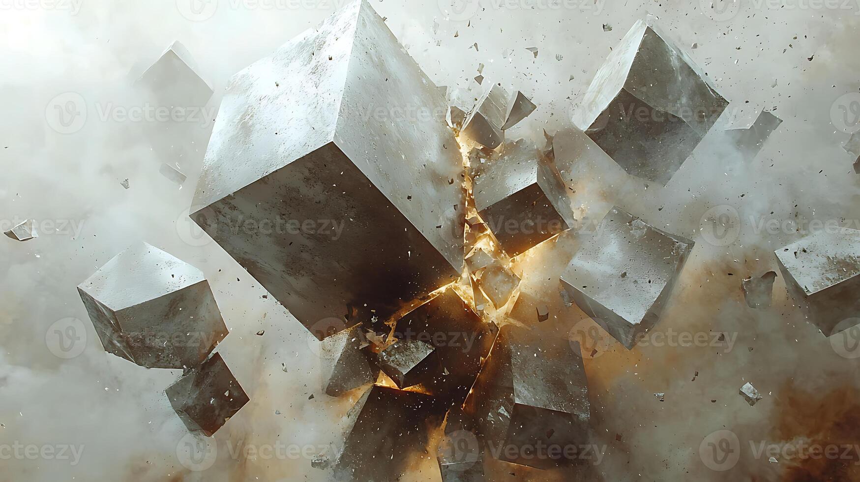 A large group of cubes falling from the sky photo