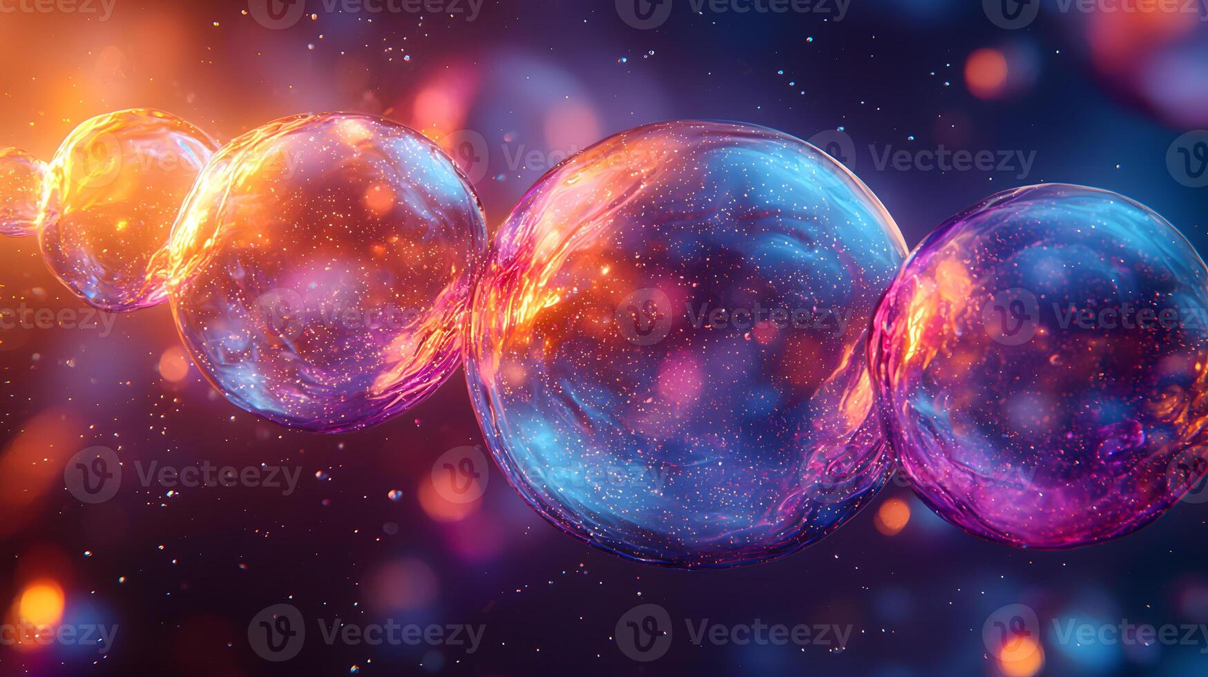 A group of cells with bubbles and bubbles photo