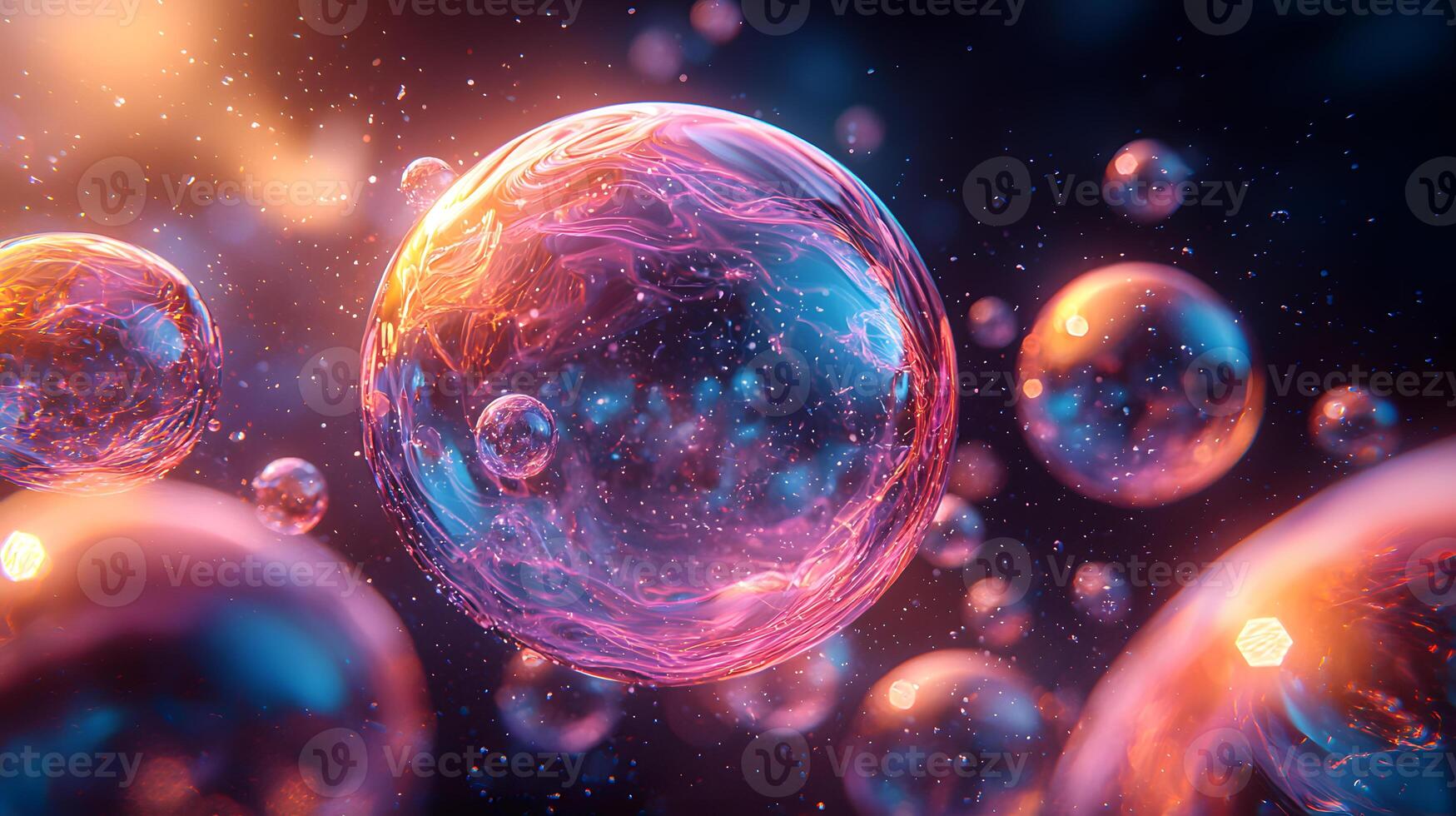 A group of bubbles floating in the air variation 2 photo