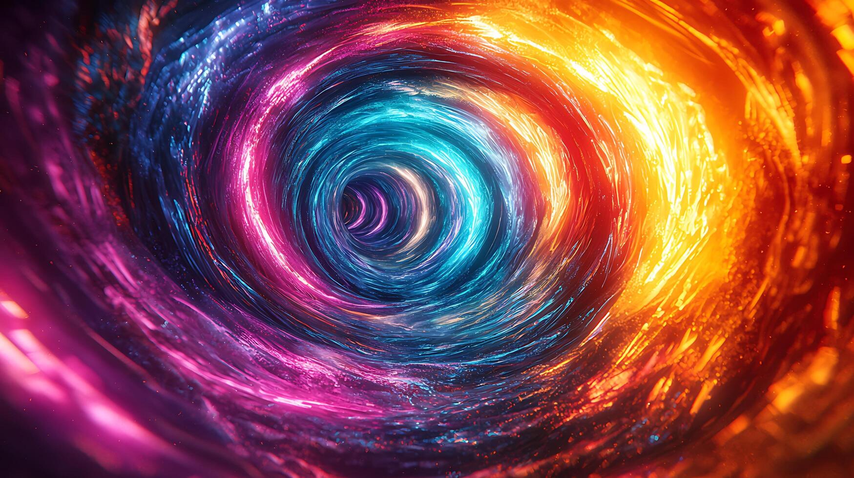 A colorful vortex with a bright light in the center photo