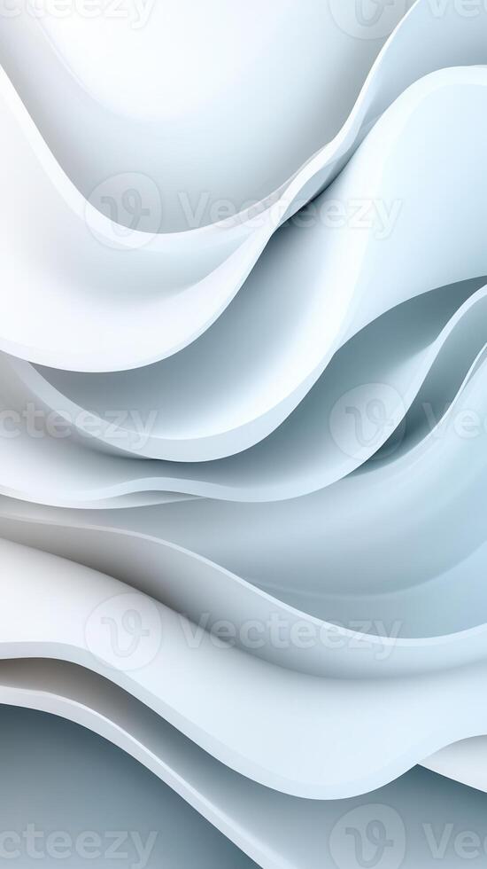 Smooth white dynamic cascading, generating depth and movement layers through elegant, fluid architectural design elements. Abstract background photo