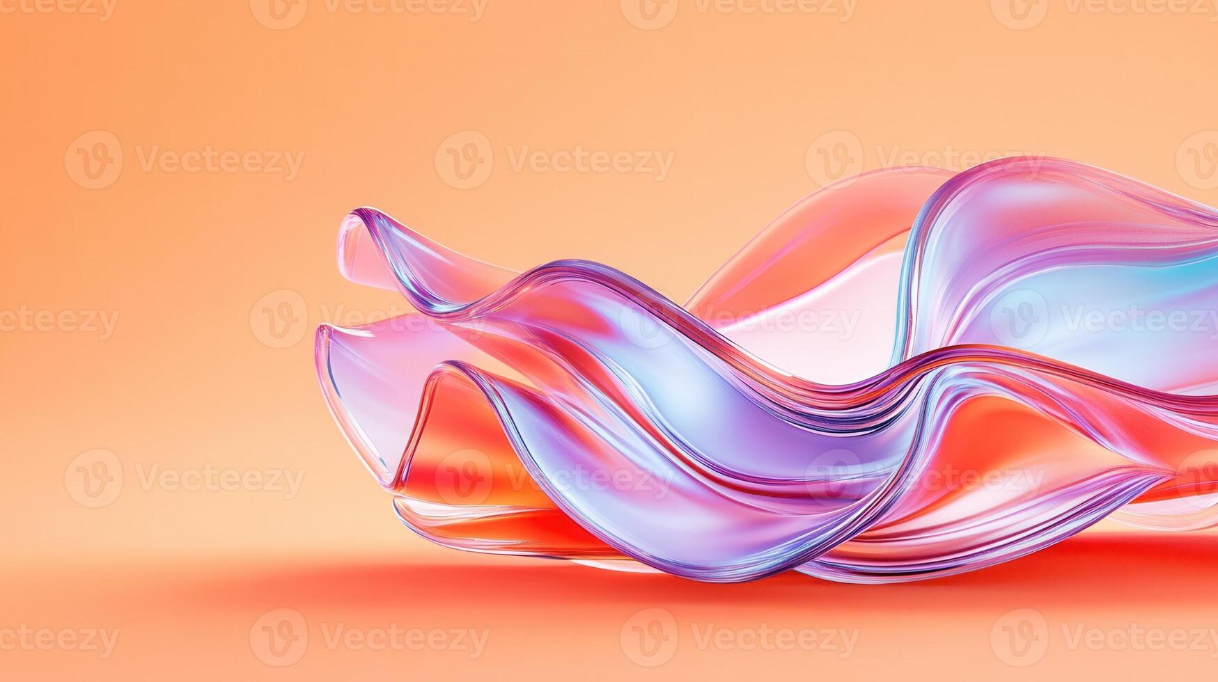 Soft pink for and orange waves creating a smooth, flowing abstract background, ideal pastel modern and elegant designs photo