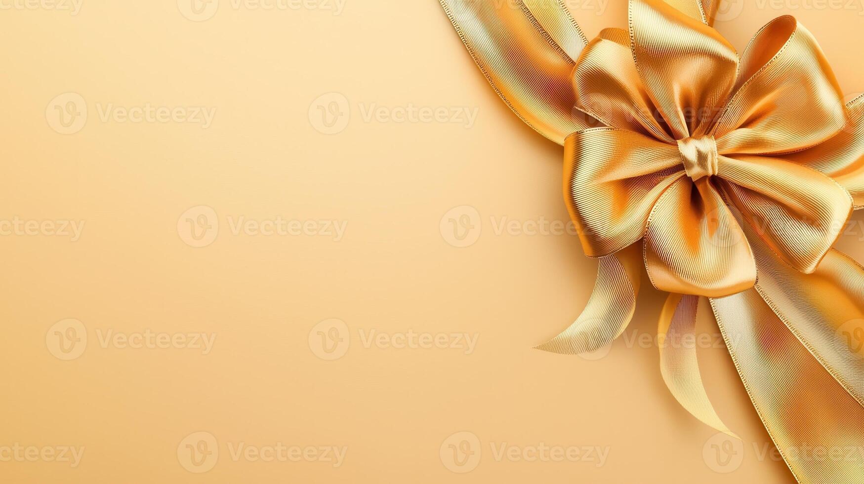 Golden decorative bow resting on neutral background, symbolizing event luxury, and sophisticated celebration, styling photo