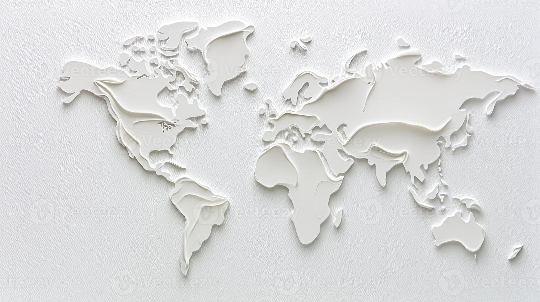 White paint white a world map on a forming background, representing global challenges and environmental awareness photo