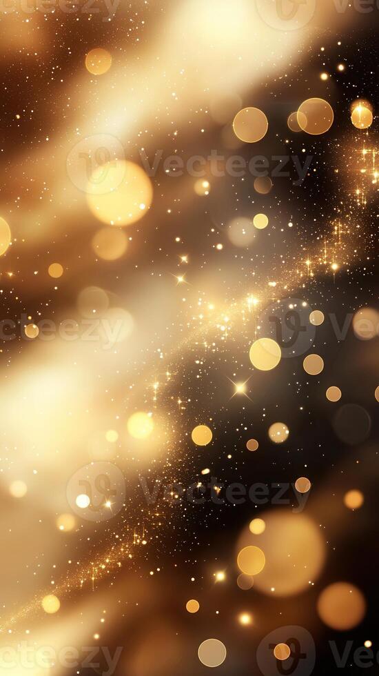 waves particles flowing and forming abstract Golden on a dark background, creating a luxurious and elegant atmosphere photo