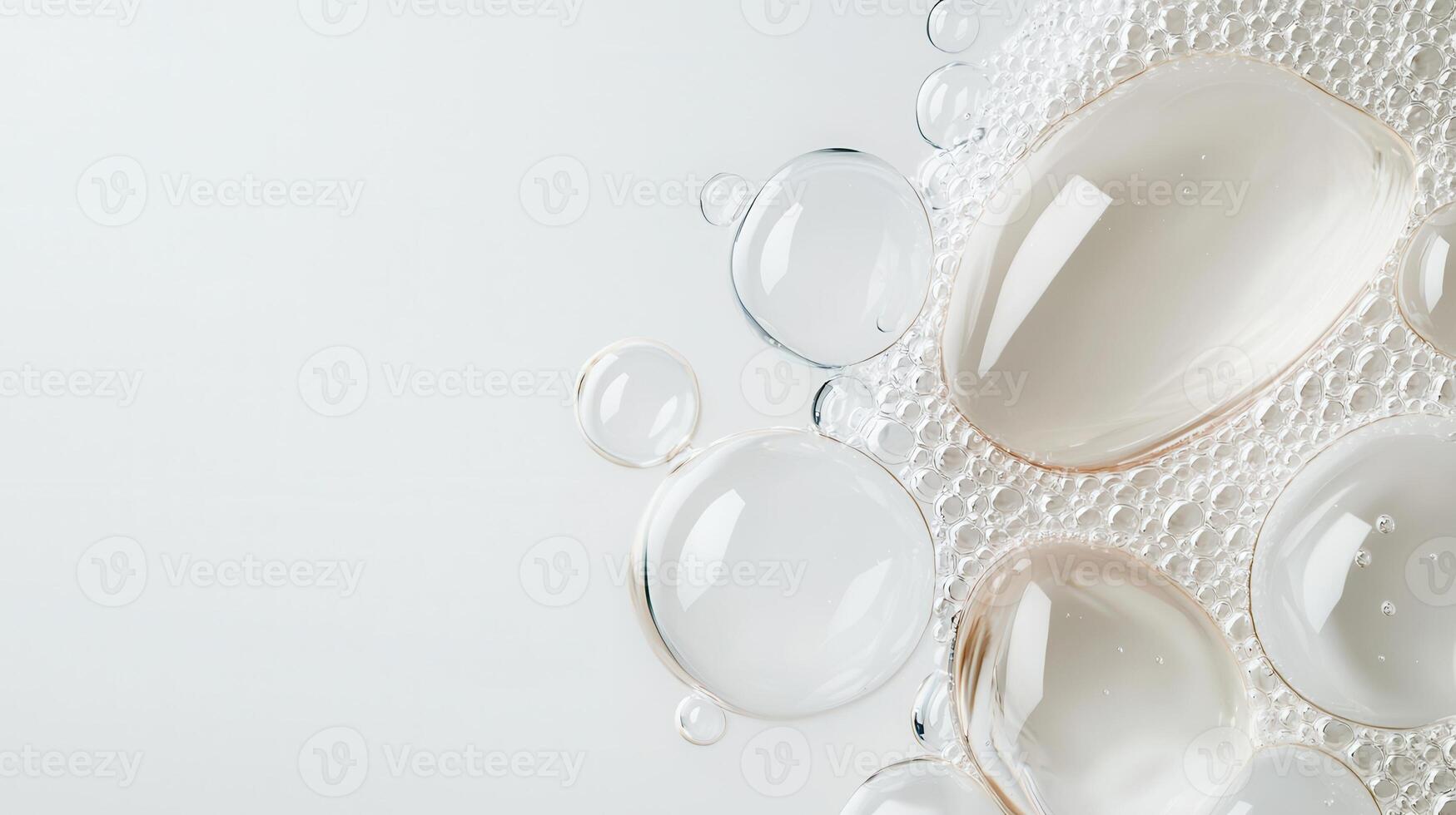 white bubbles creating foam on a Transparent background, perfect for backgrounds, textures and cosmetic projects photo