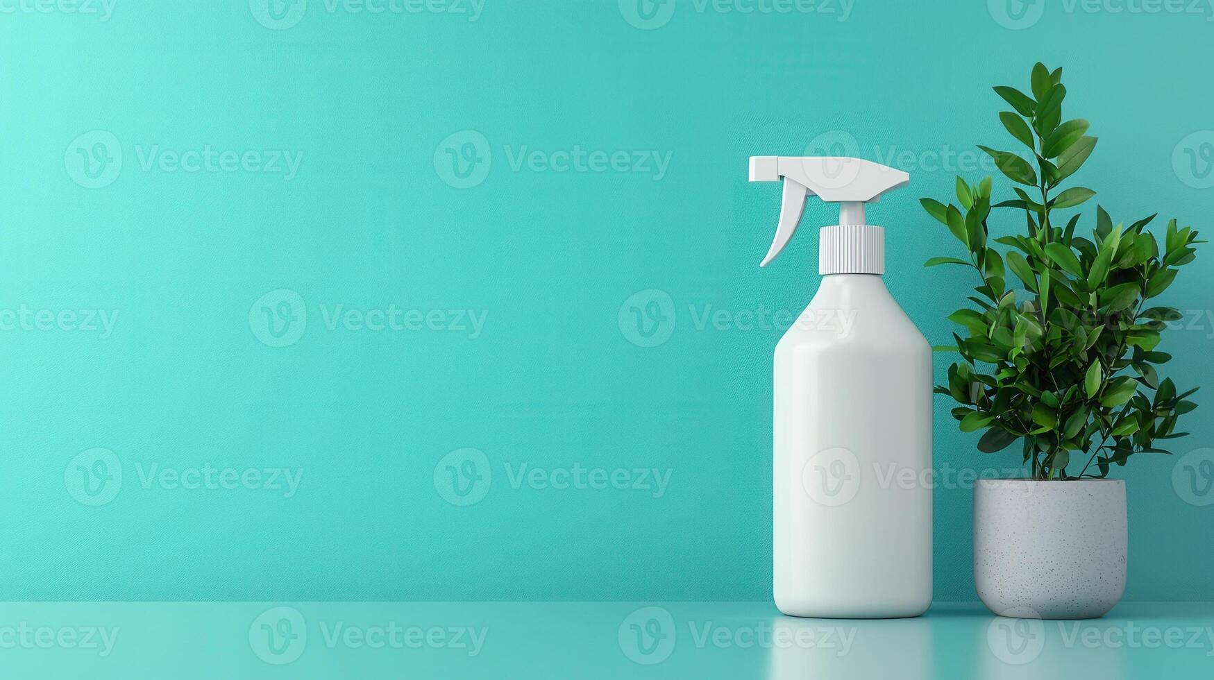 standing cosmetic dispenser bottle mockup with flowers in a vase White on a table, illuminated by sunlight photo