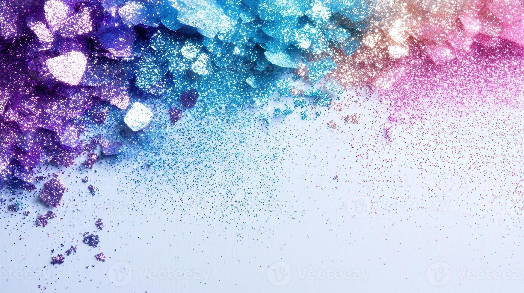 Colorful paint splatters and confetti bursting across abstract background, celebratory energy and festive excitement photo