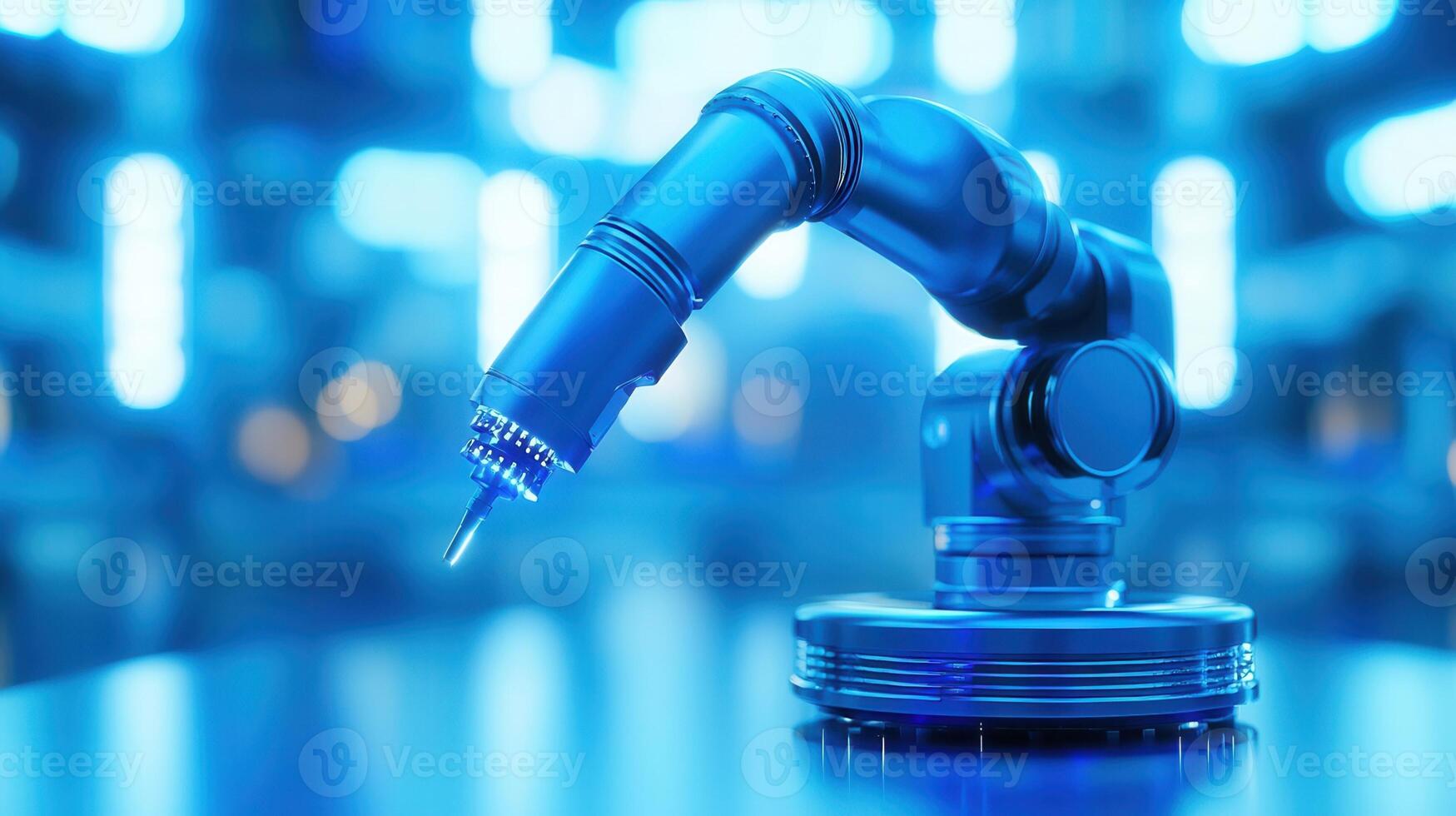 Robotic arm industrial precise manufacturing tasks, symbolizing advanced automation in modern performing production environment photo