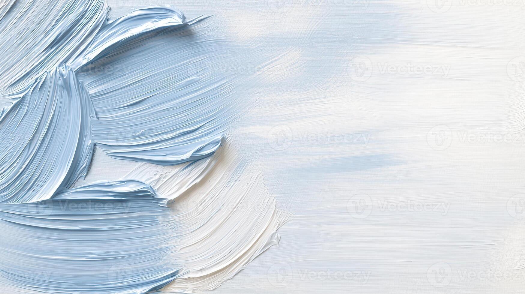 Thick paint strokes space light blue and white creating an abstract textured background with copy in photo