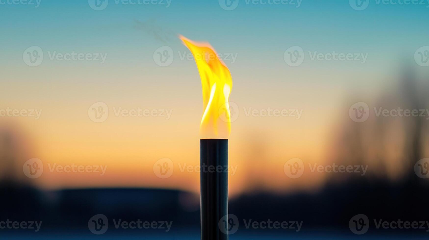 Olympic sky, blazing, casting warm glow against vibrant sunset creating snowy mountain peaks torch dramatic silhouetted background photo