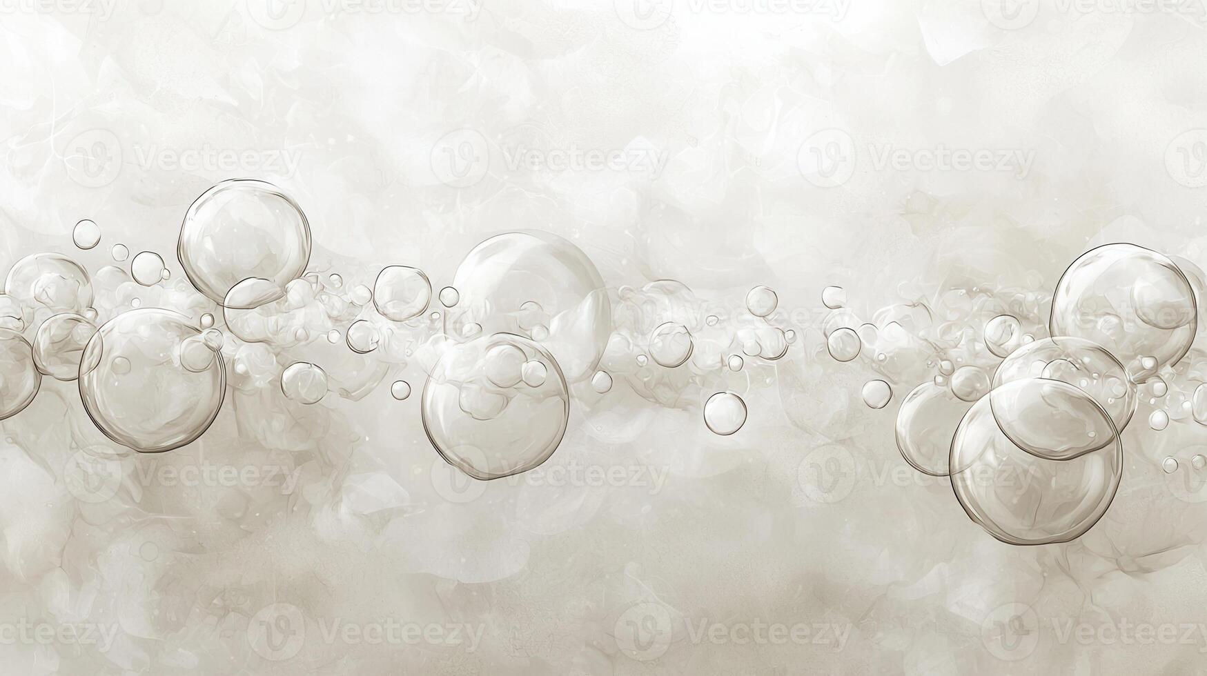 Abstract 3d render of white spheres and circles forming on random pattern a a white background, creating a clean and modern aesthetic photo