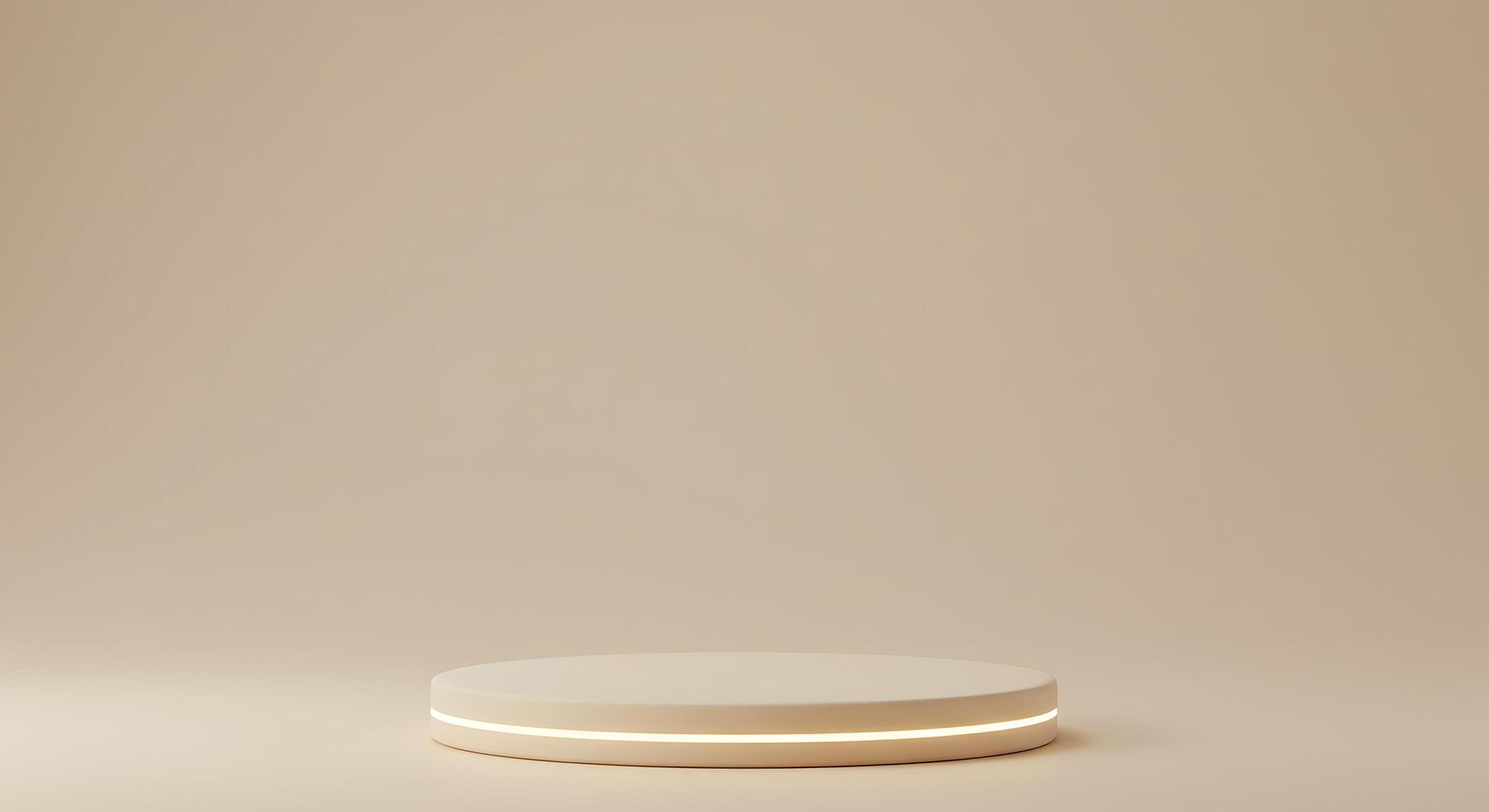 A white table with a circular light on top photo